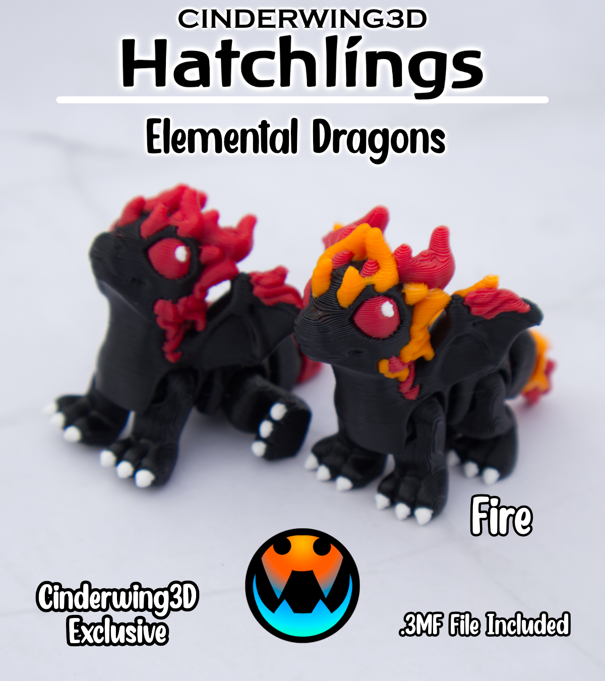 Fire Dragon - Hatchling, 3D printed in Wentzville MO