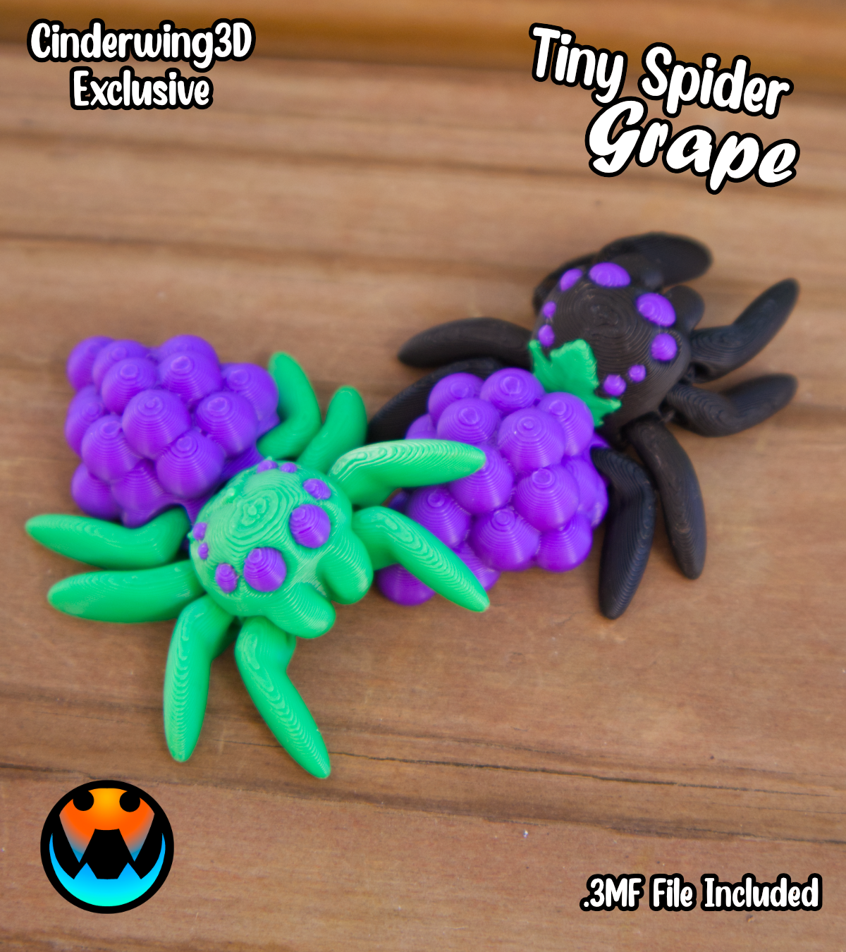 Tiny Spider Grapes, 3D printed in Wentzville MO