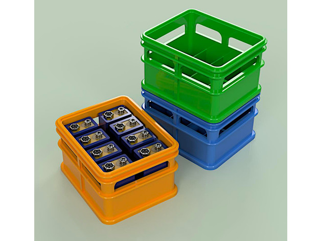 3D Printable Stackable Beer Crate by PeterGram