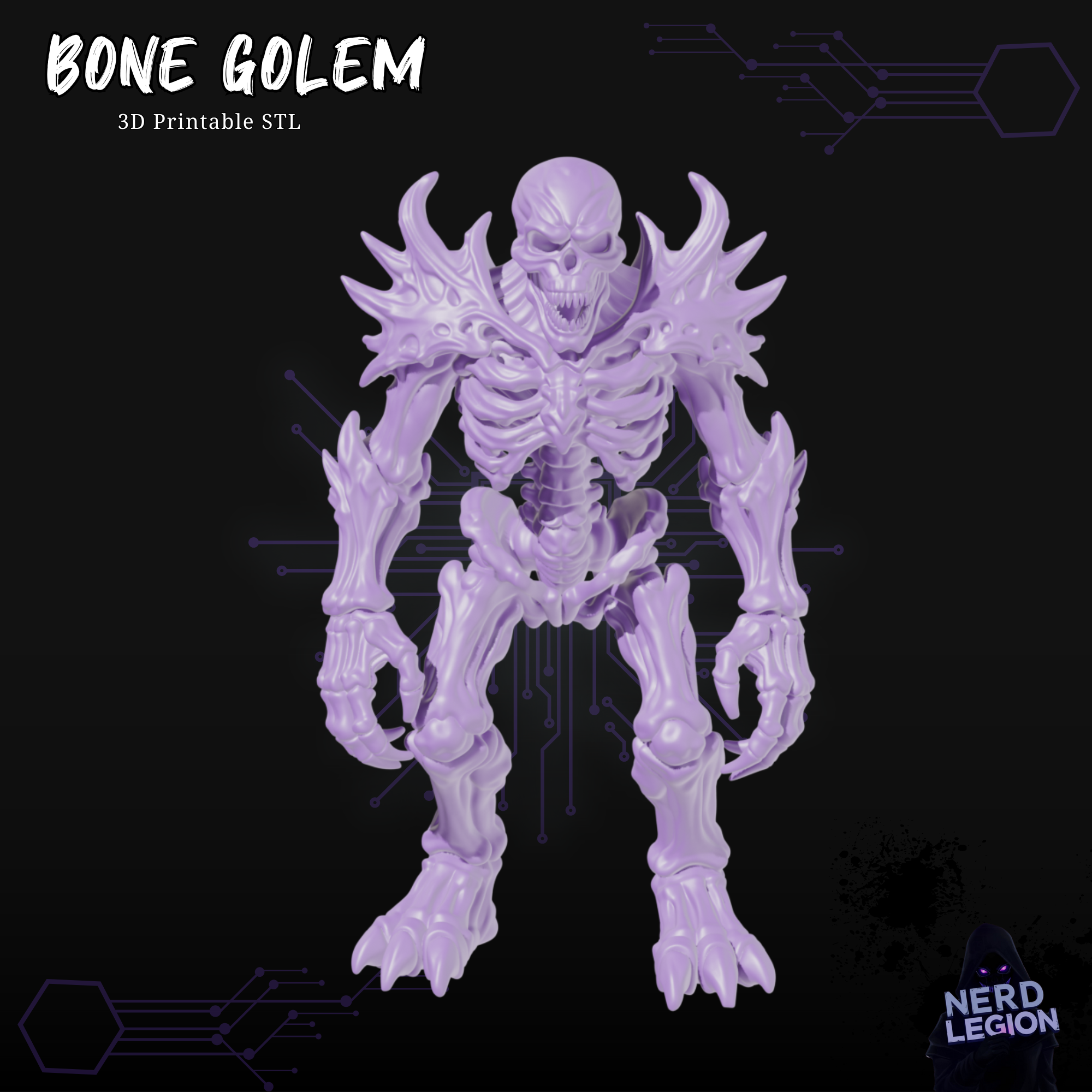 Bone Golem - Dungeons and Dragons 3D Model STL Model — view 2