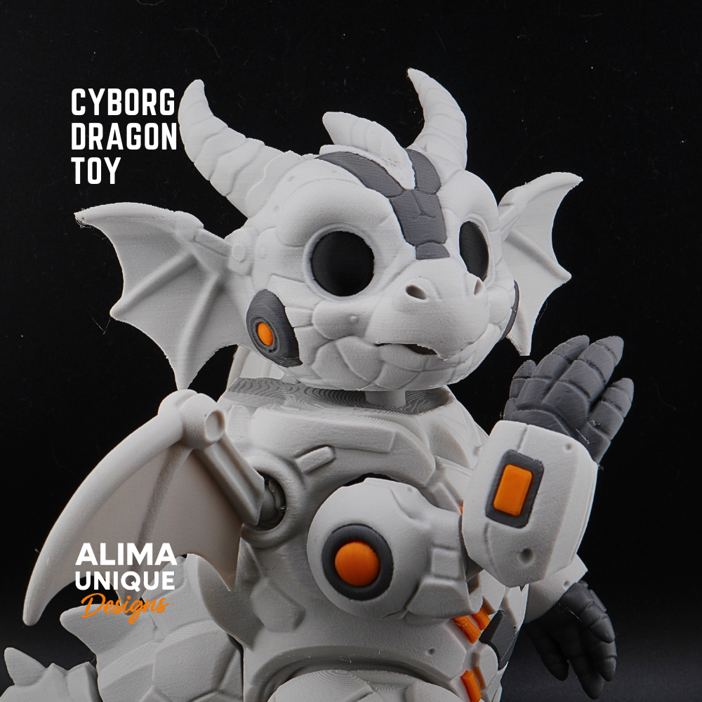 BIG CYBORG DRAGON TOY 3D STL Model — view 2