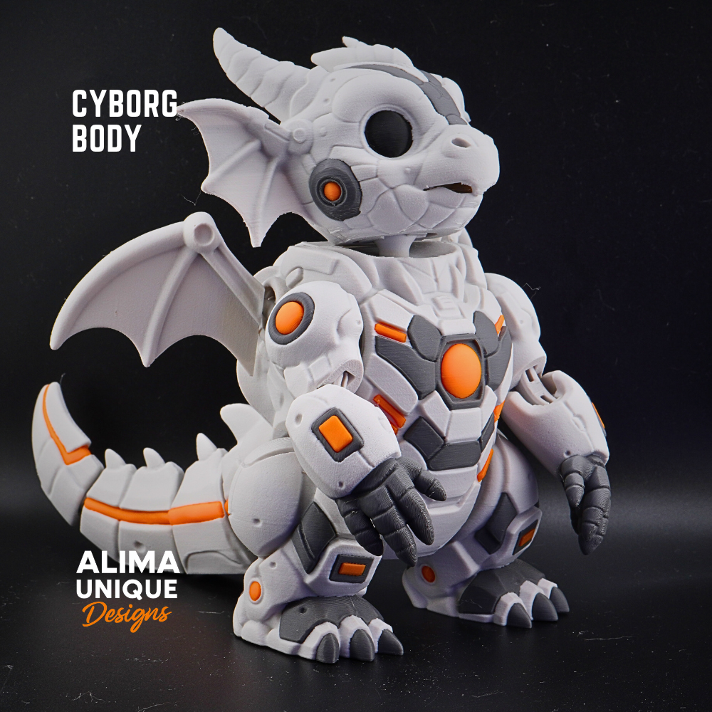BIG CYBORG DRAGON TOY 3D STL Model — view 3