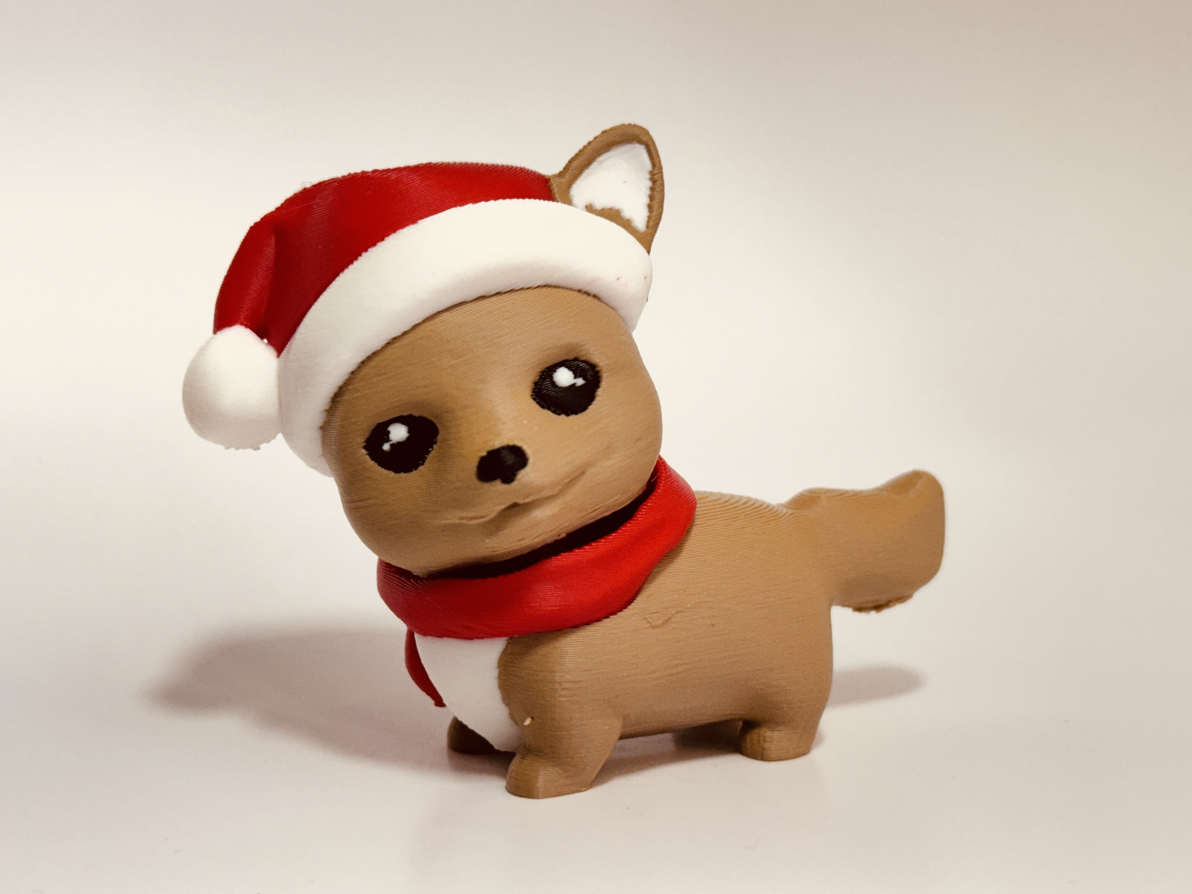 Teal Cat Creative Christmas Corgi bobble-head 3D STL Model — view 3