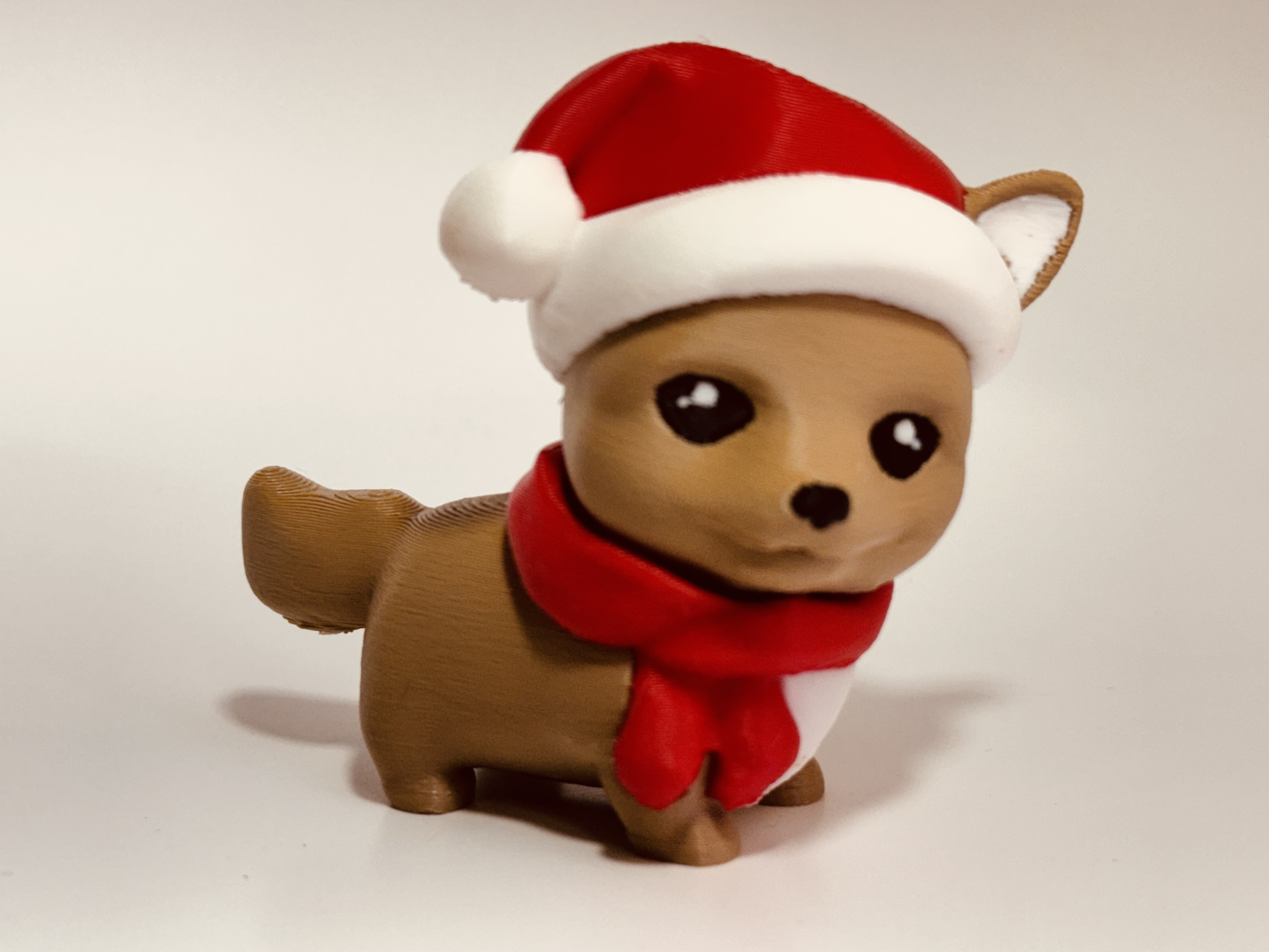 Teal Cat Creative Christmas Corgi bobble-head 3D STL Model — view 2