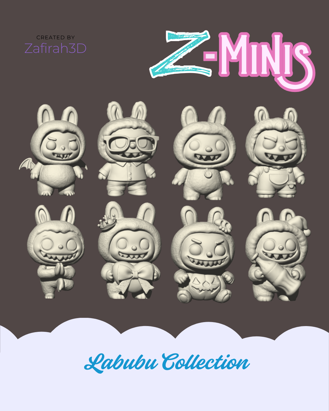 Z-MINIS LABUBU COLLECTION - 3D model by 3Dprint_zafirah on Thangs