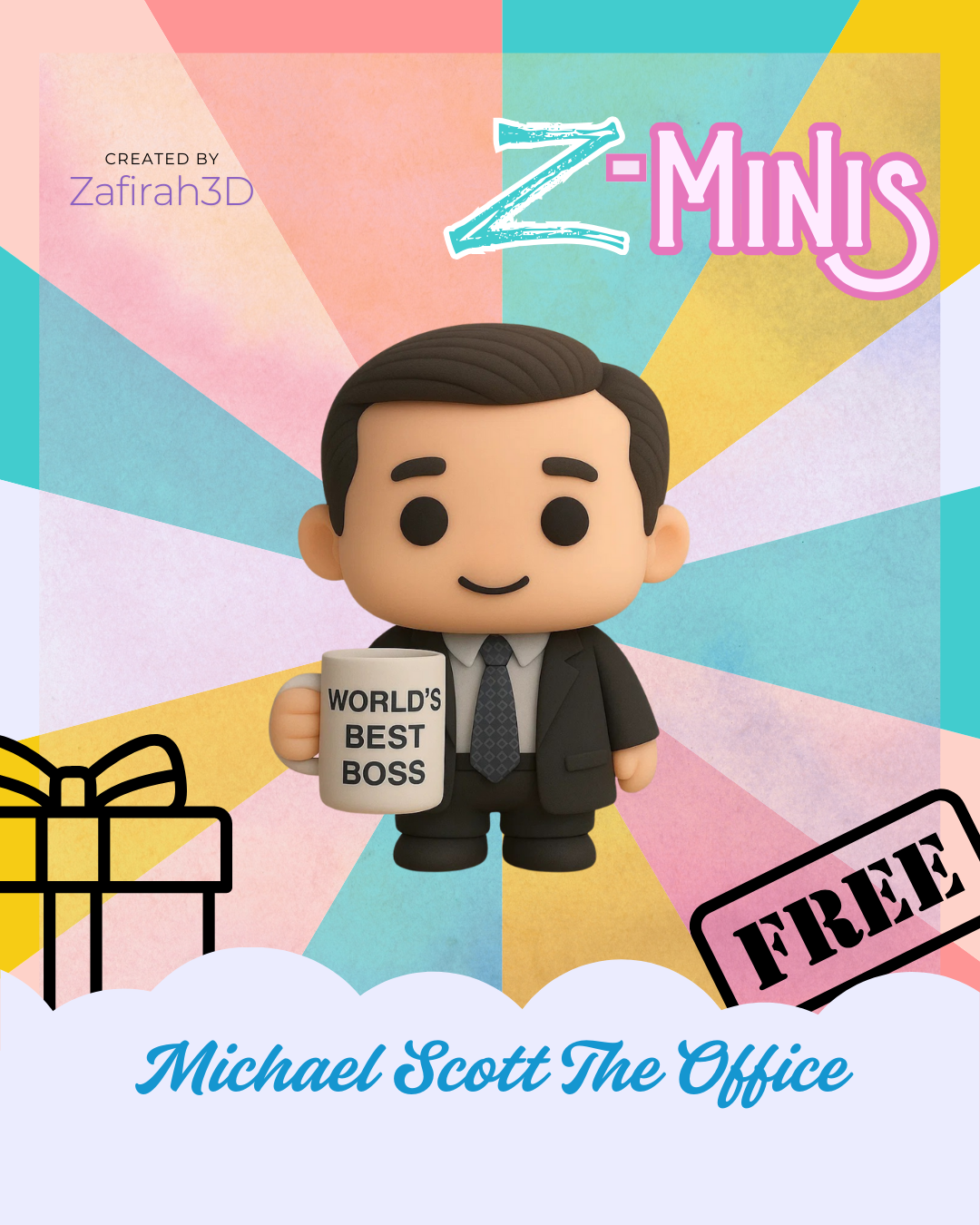 MICHAEL SCOTT FROM THE OFFICE Z-MINIS FOR FREE 3D STL Model — view 2