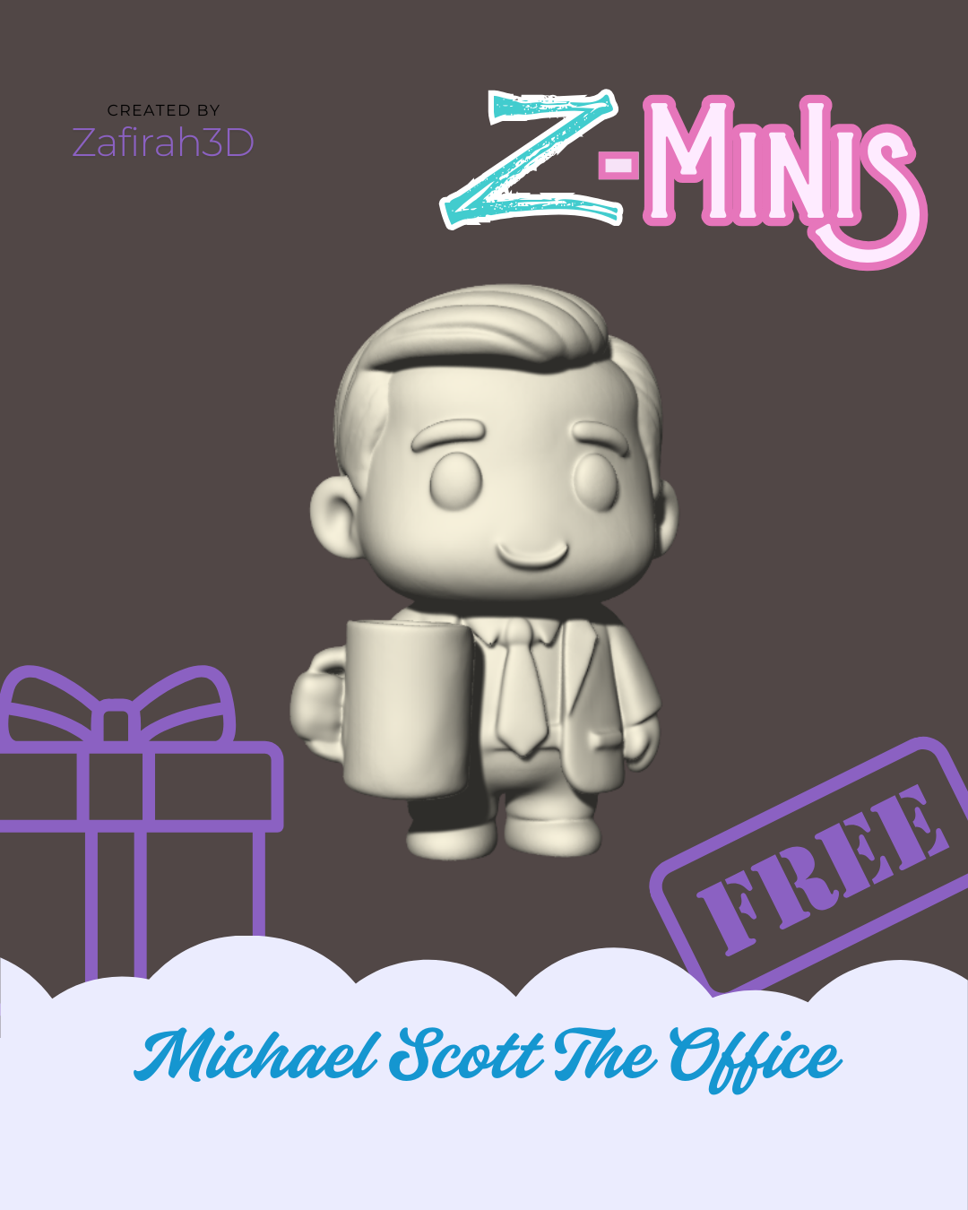 MICHAEL SCOTT FROM THE OFFICE Z-MINIS FOR FREE 3D STL Model