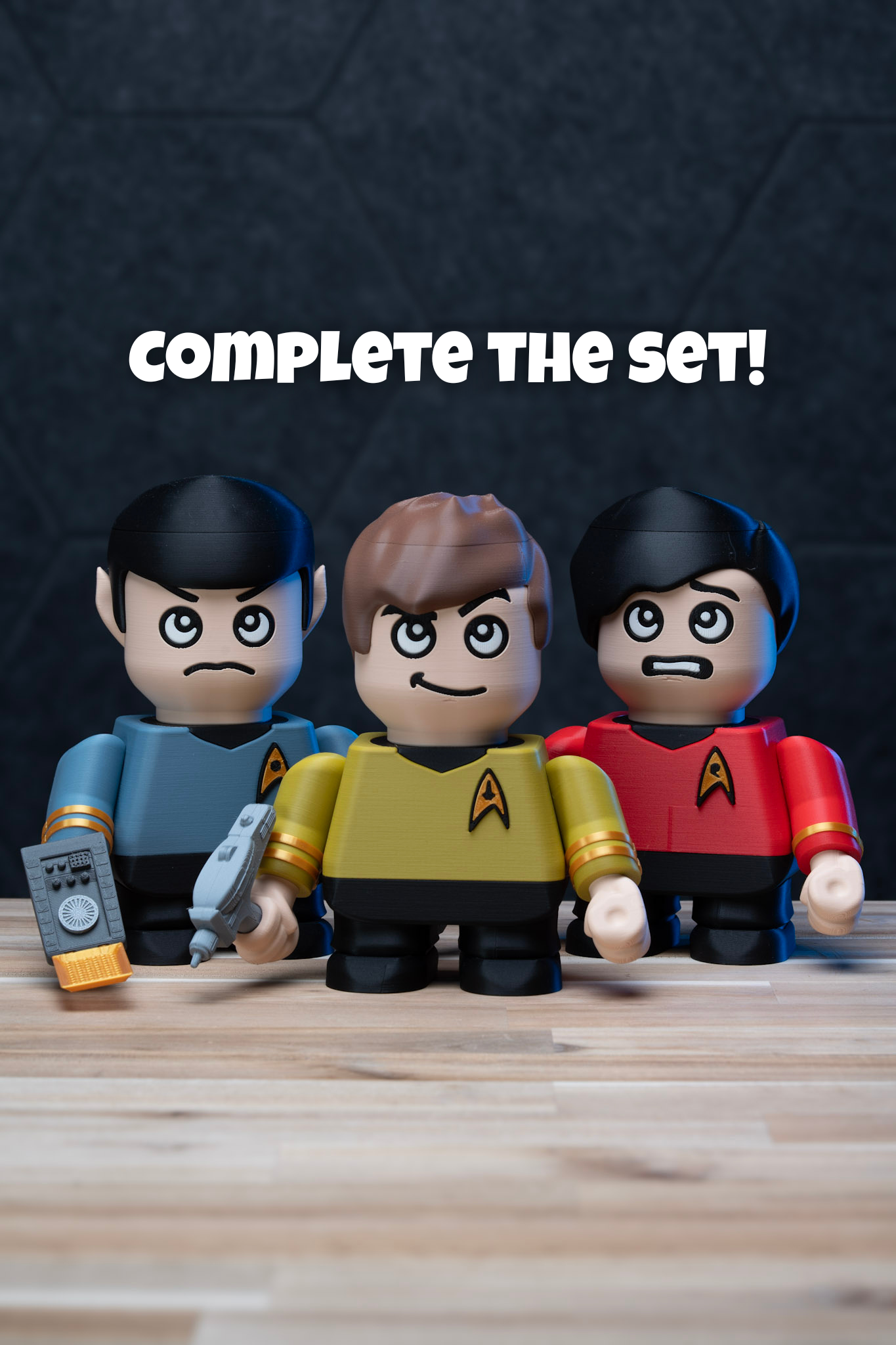 Captain James T. Chunk - Star Trek Captain Kirk Kit | No Supports, No AMS, No Glue 3D STL Model — view 4