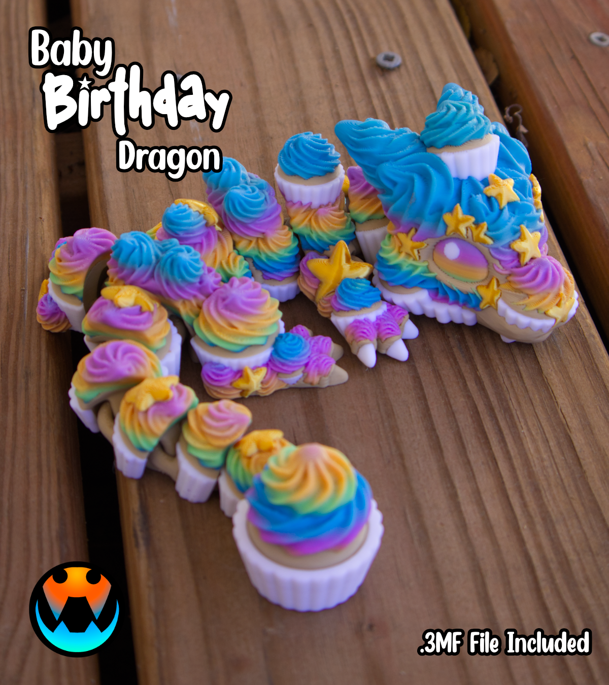 Baby Birthday Dragon, 3D printed in Wentzville MO