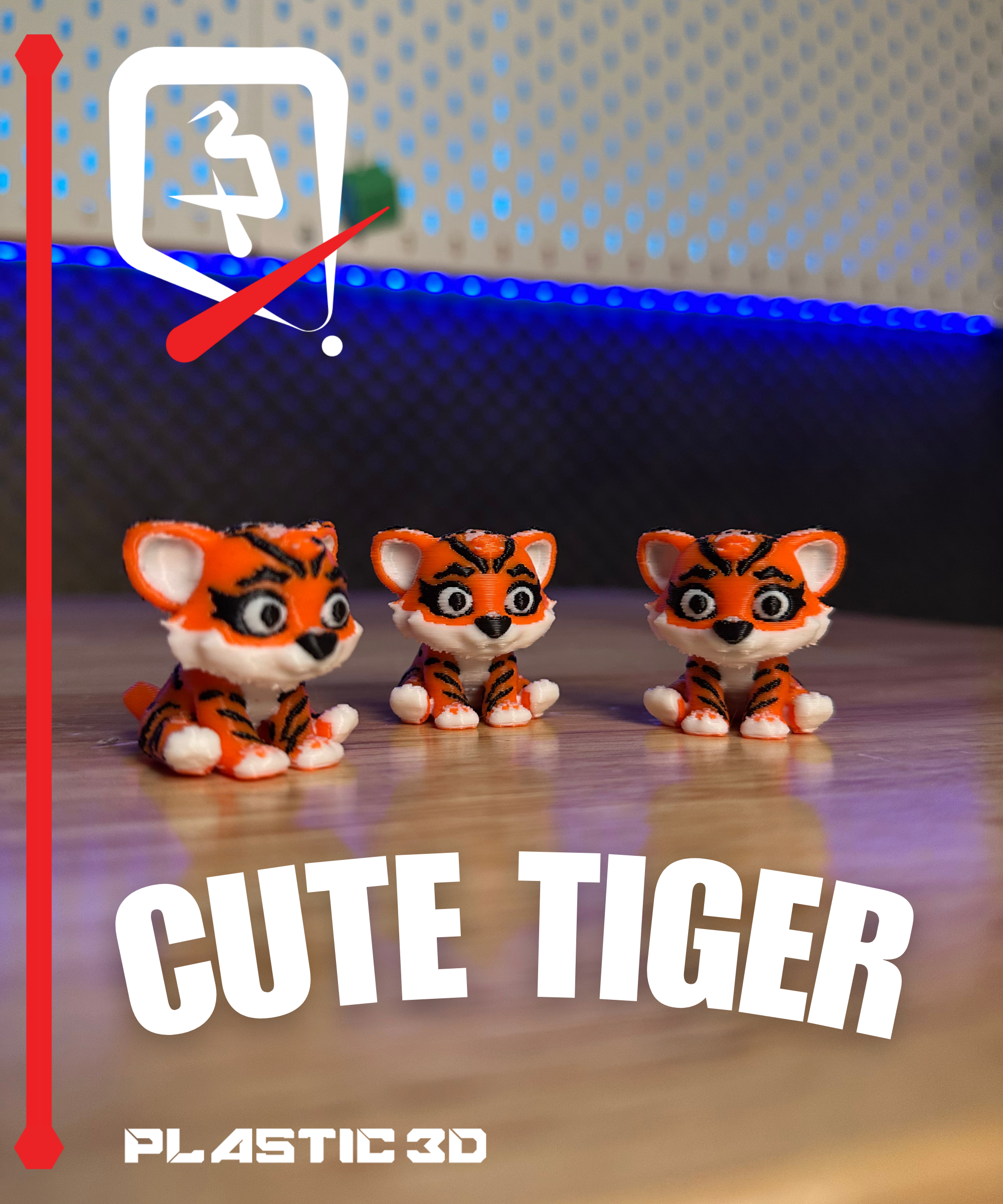CUTE TIGER 3D 3MF Model — view 2