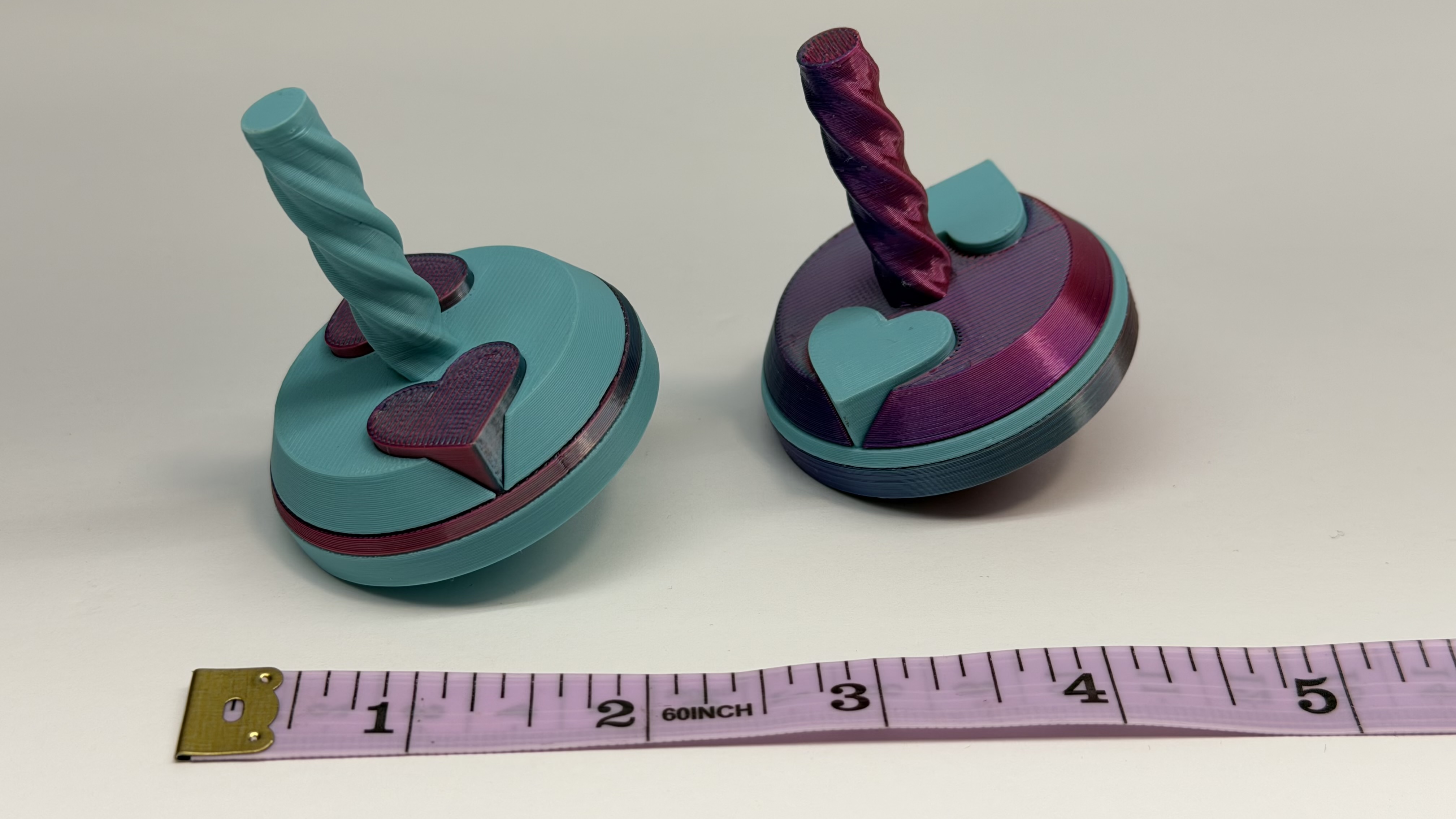 Valentine’s Heart Spinning Top | Pocket-Sized | R7Makers 3D STL Model — view 2