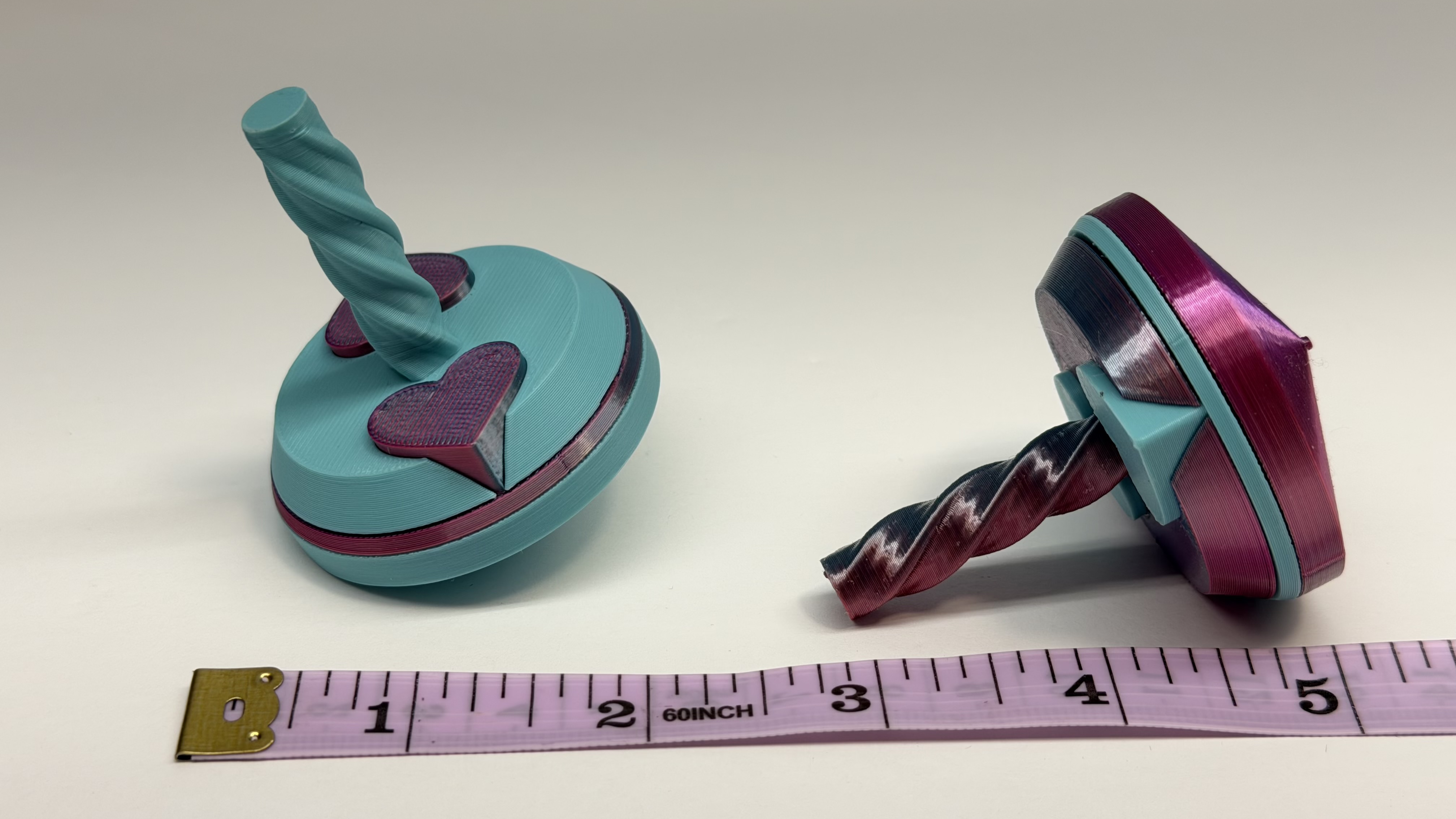 Valentine’s Heart Spinning Top | Pocket-Sized | R7Makers 3D STL Model — view 3