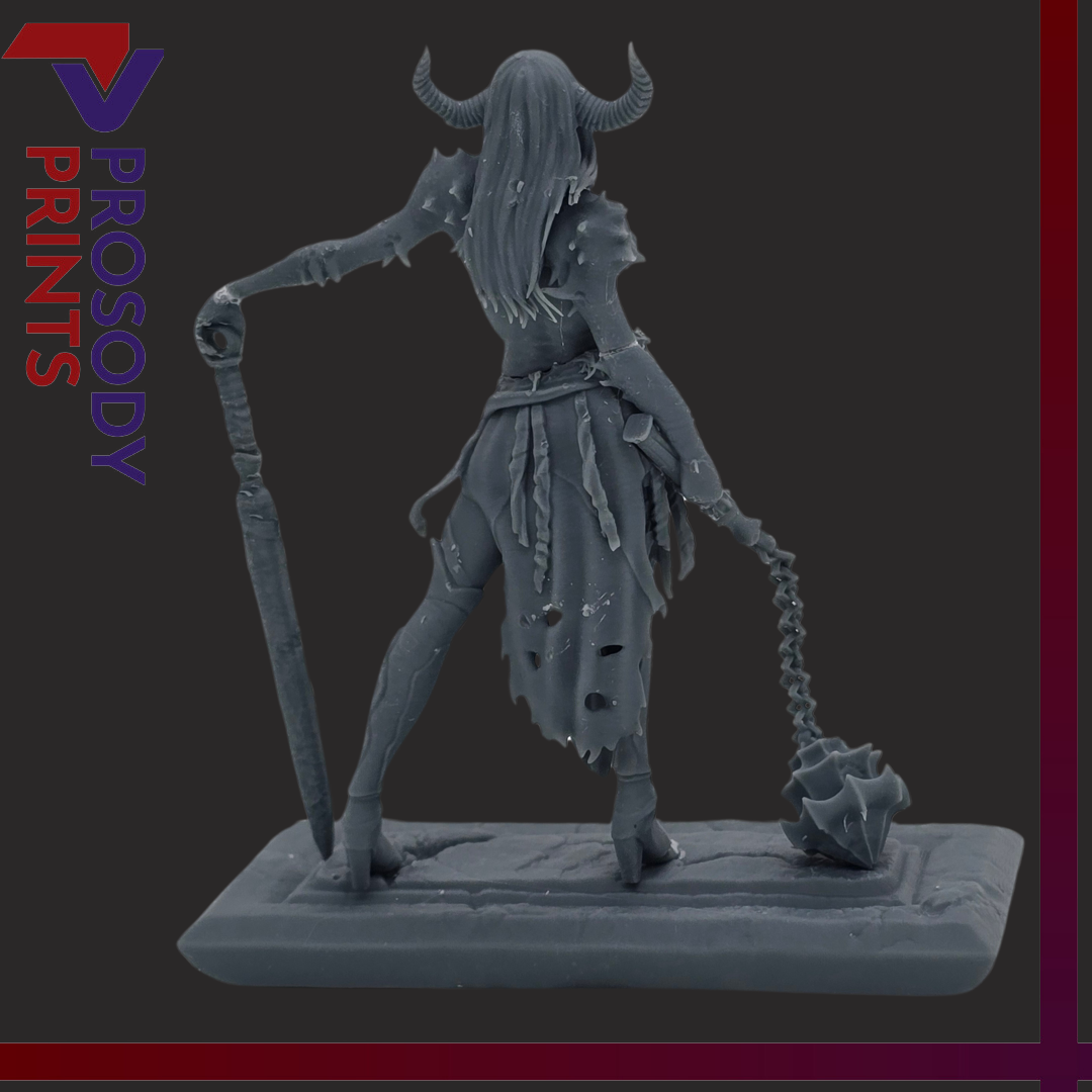 Demon Woman - 75mm 3D STL Model — view 6