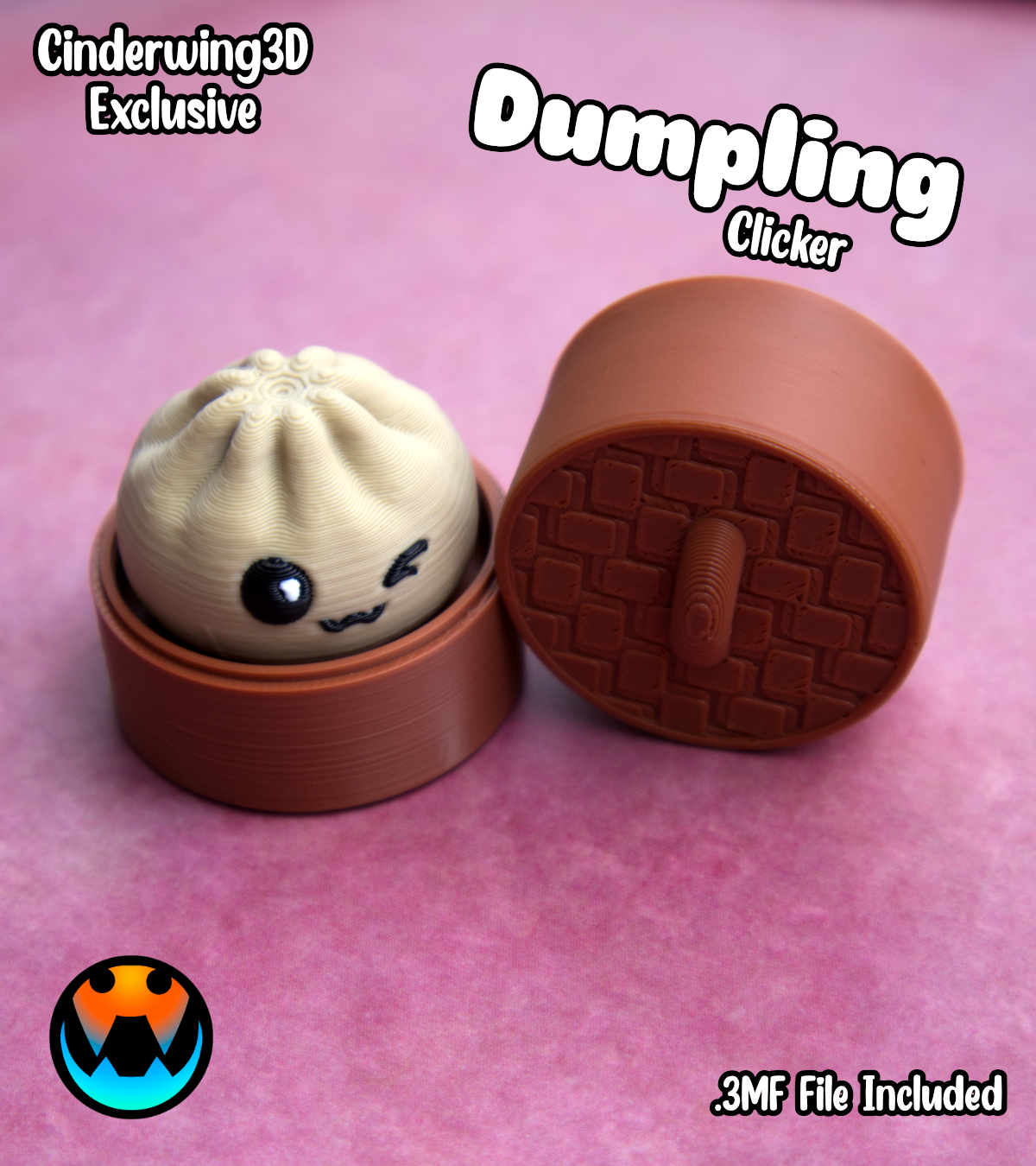 Dumpling Clicker, 3D printed in Wentzville MO