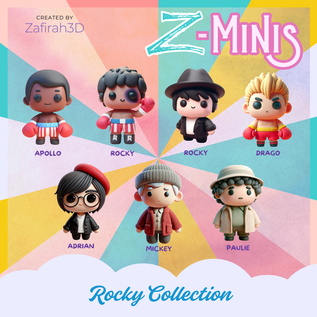 Z-Minis Rocky Balboa Collection 3D STL Model