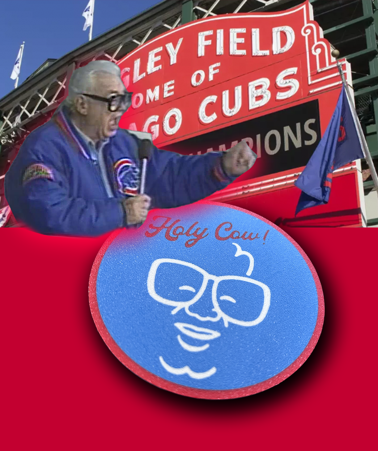 Harry Caray - HOLY COW! Coaster - 3D model by K2_Kevin on Thangs