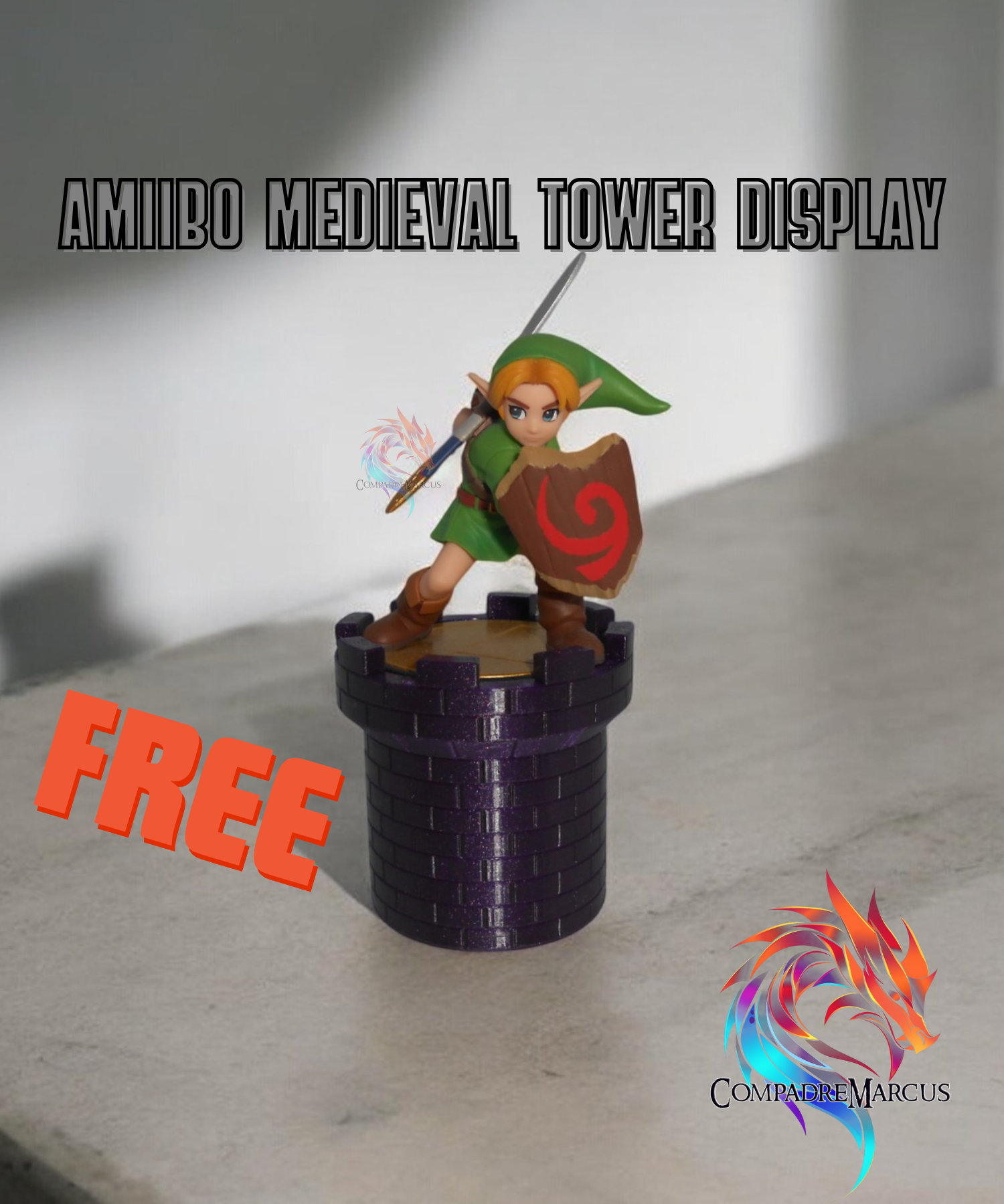 Medieval tower amiibo display / no supports / 3mf included 3D STL Model