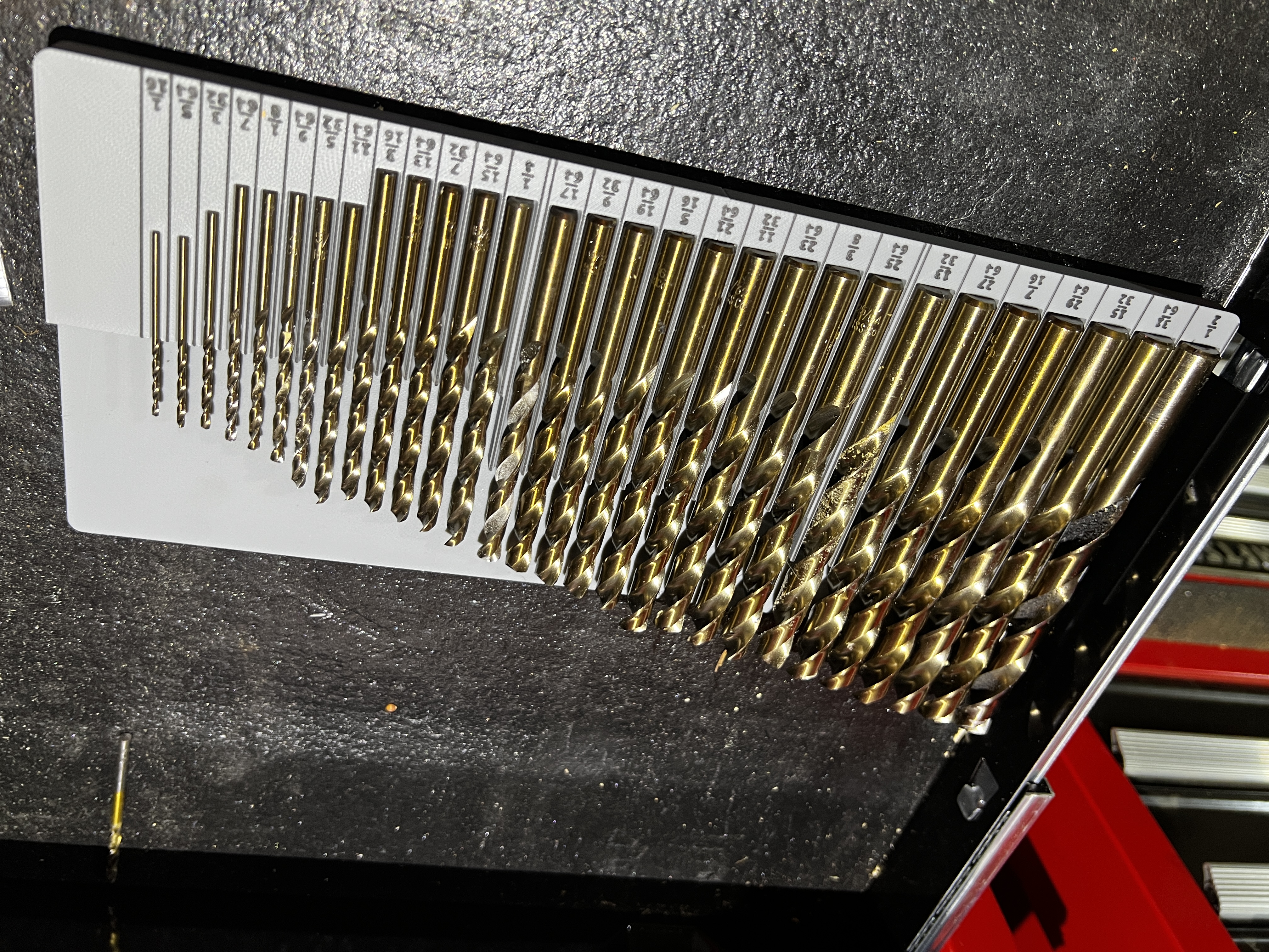 Gridfinity Drill Bit Toolbox Organizer - 29 Bit Capacity - 7x3