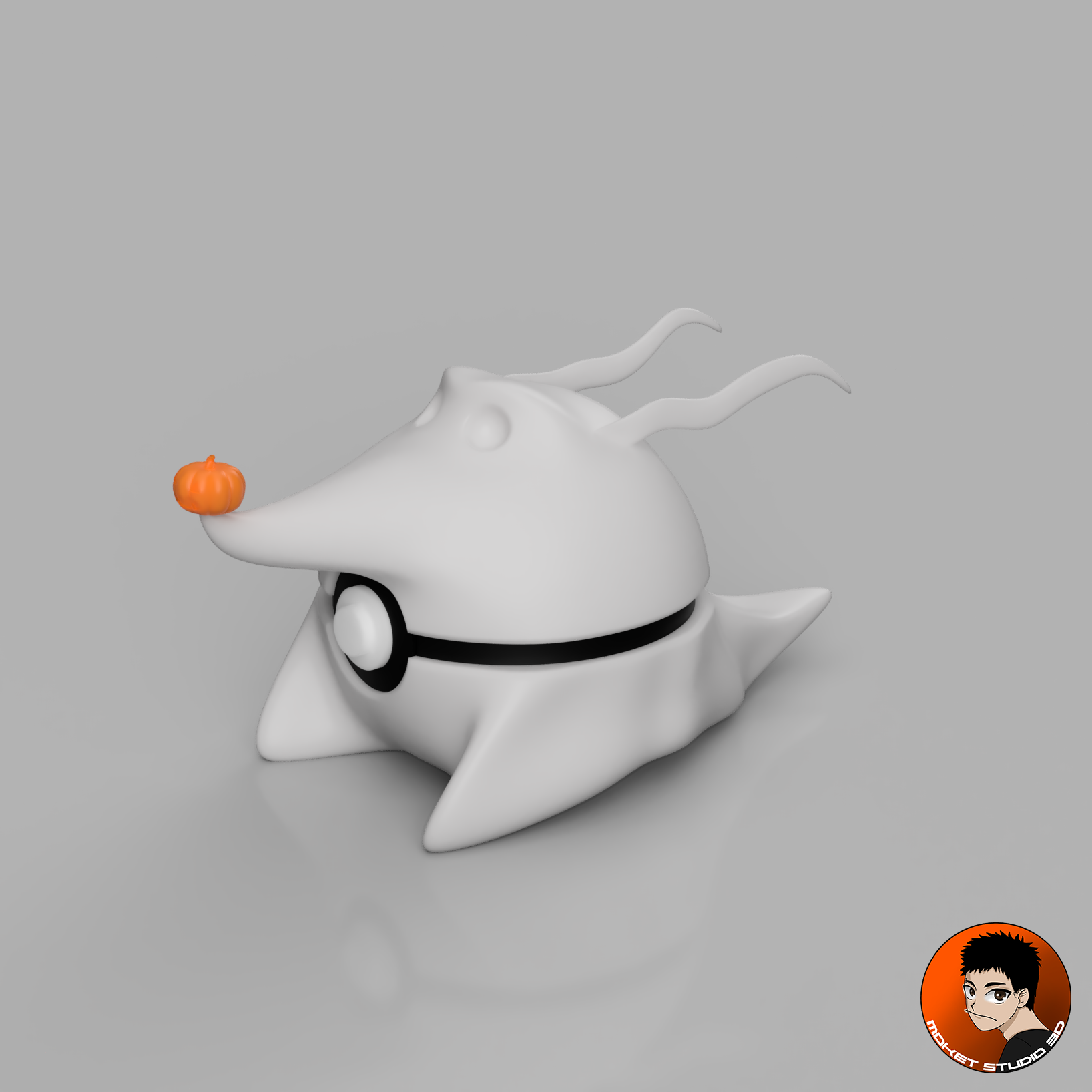 Zero Pokeball from The Nightmare Before Christmas 3D STL Model — view 2