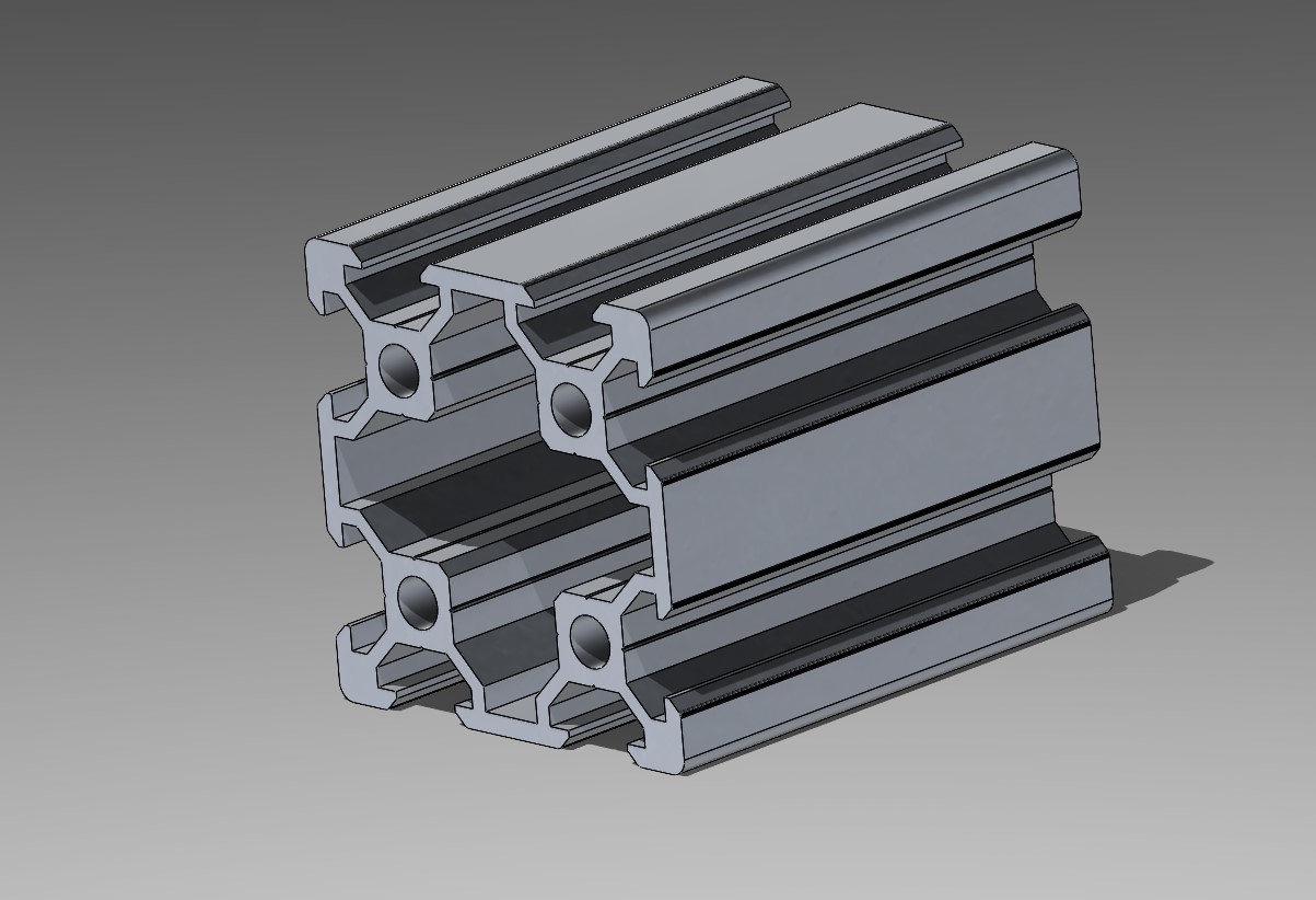 Profilé aluminium section 50x50 fente 10 mm