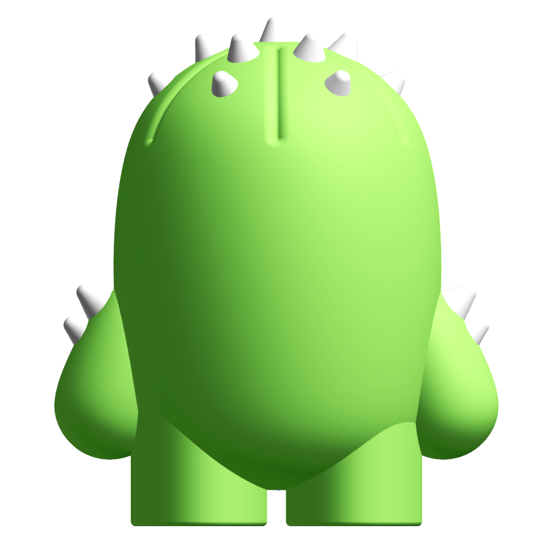 Creature Kin Prickles Figure – Cute Kawaii Cactus Art Toy STL 3D Model — view 5