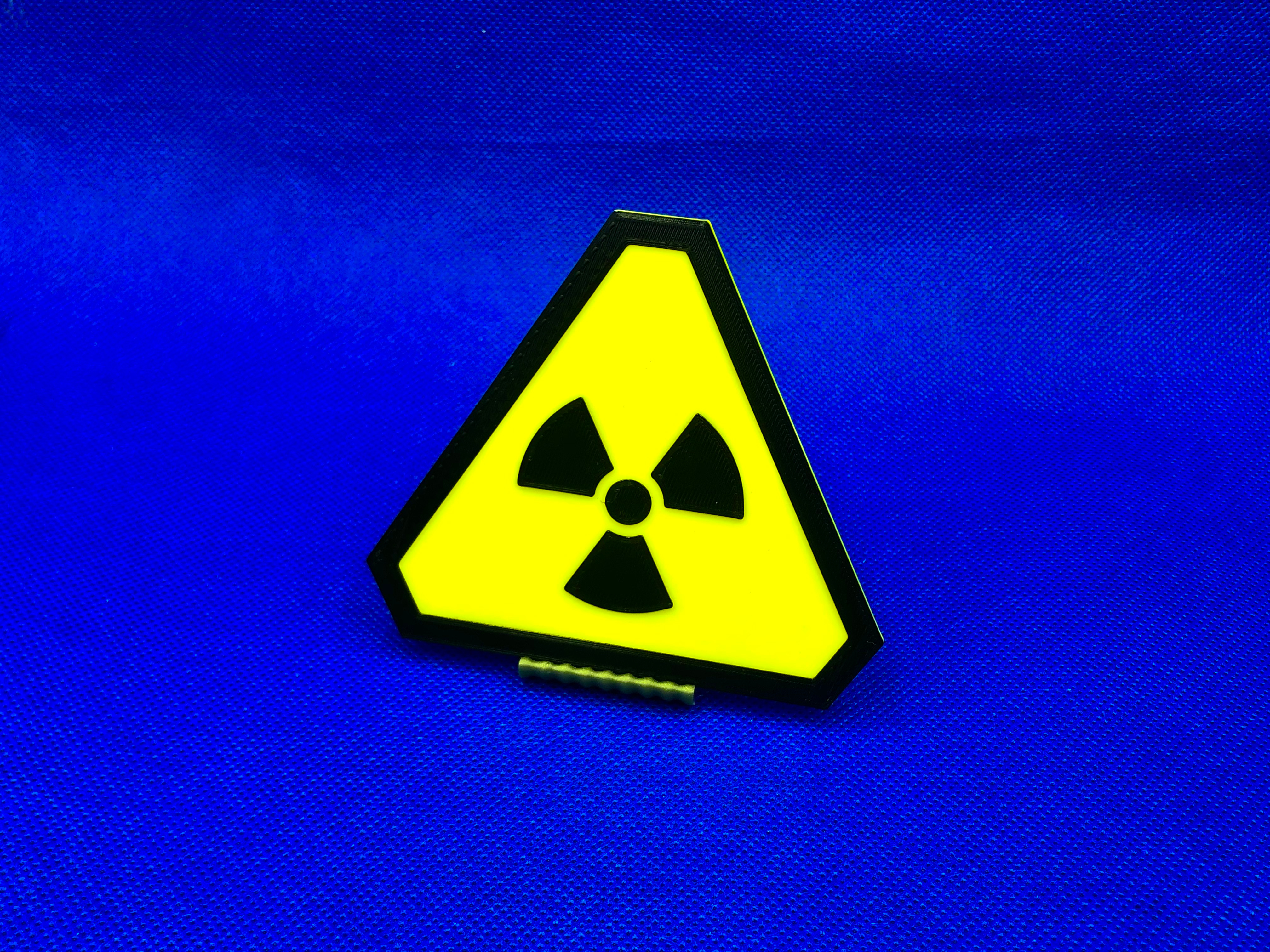 blue radioactive symbol