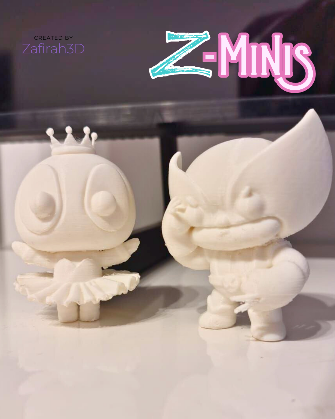 Z-MINIS DEADPOOL BALLERINA AND WOLVERINE 3D STL Model — view 4