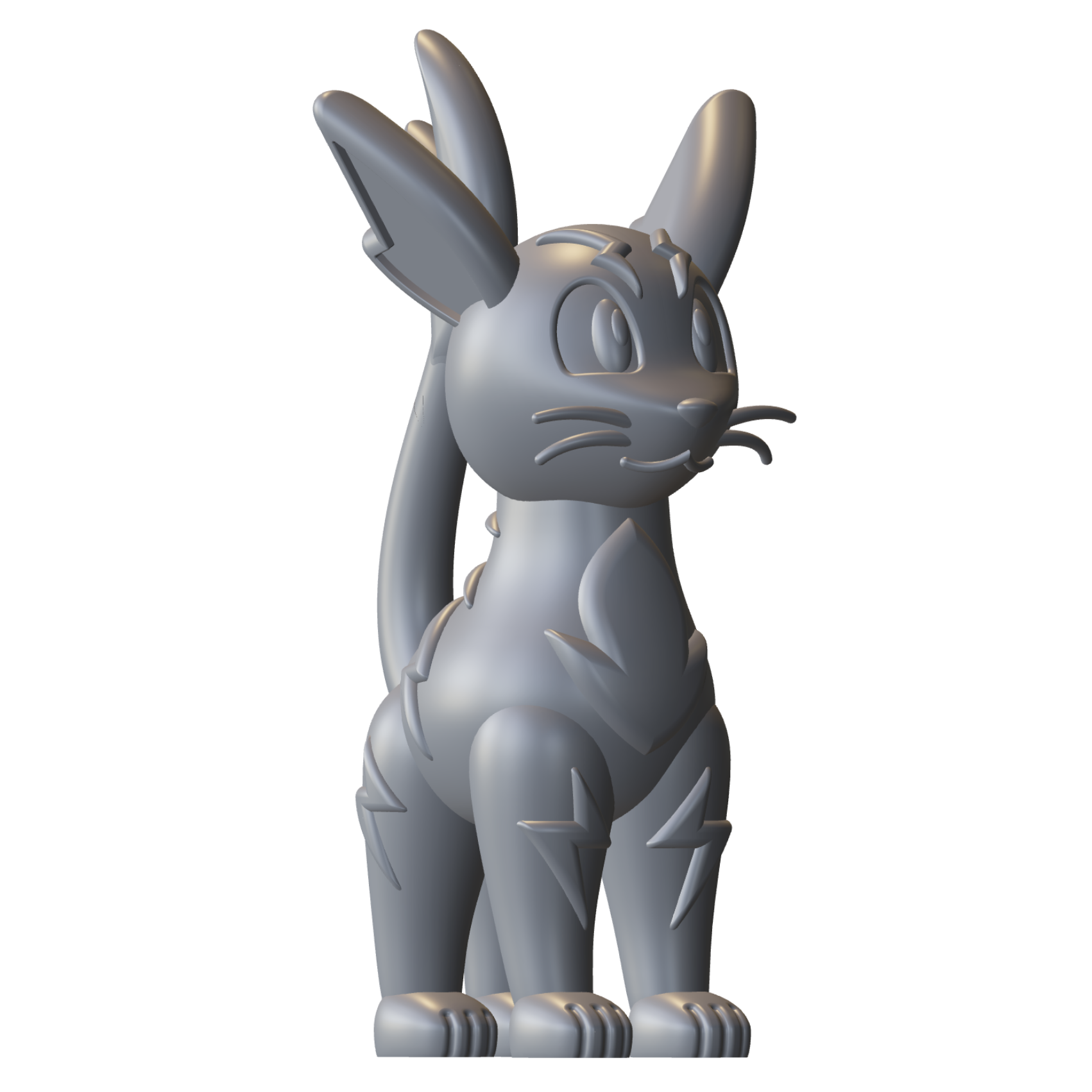 Creature Kin ZipZap – Cute Electric Cat 3D Printable Figure – Royalty-Free STL Model — view 7