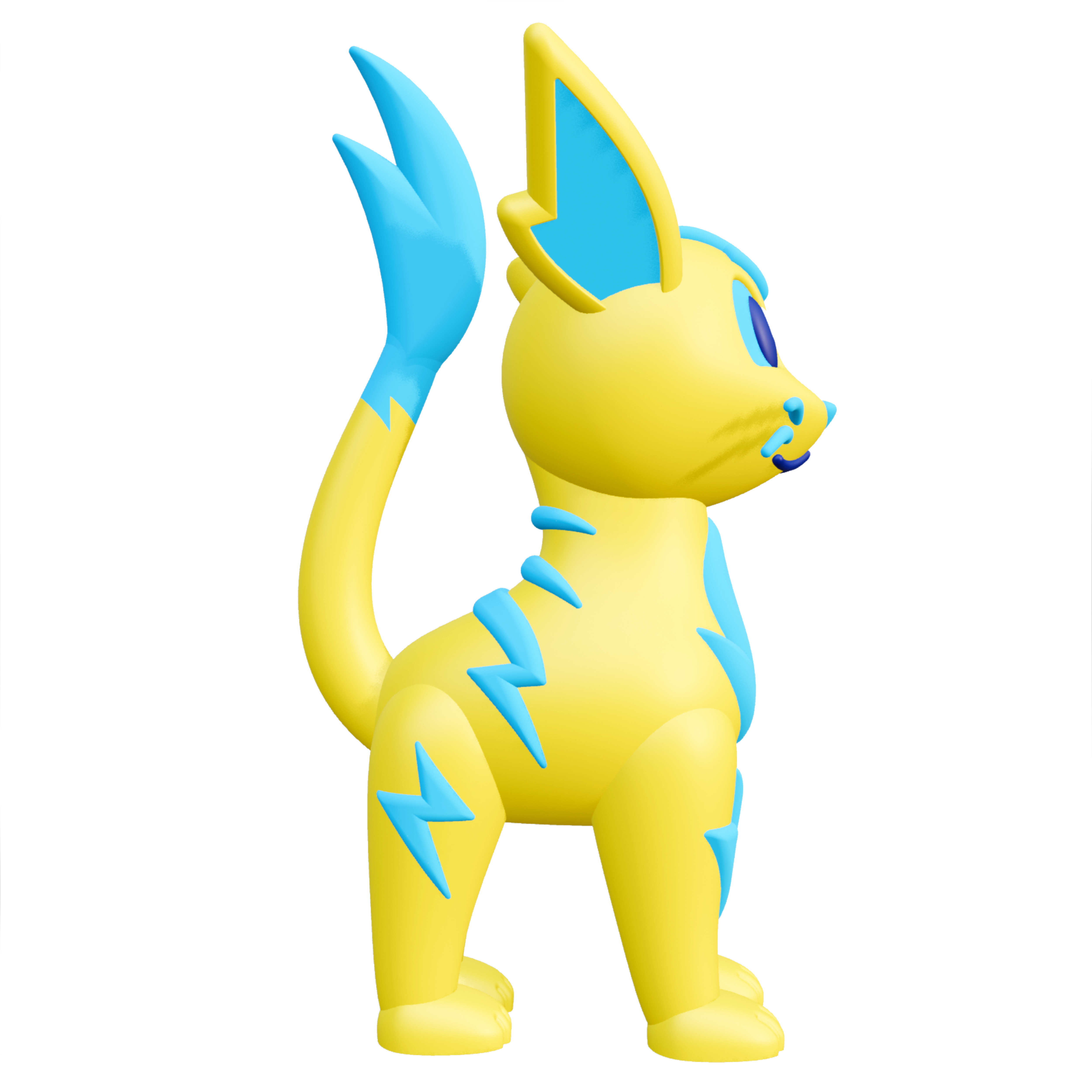 Creature Kin ZipZap – Cute Electric Cat 3D Printable Figure – Royalty-Free STL Model