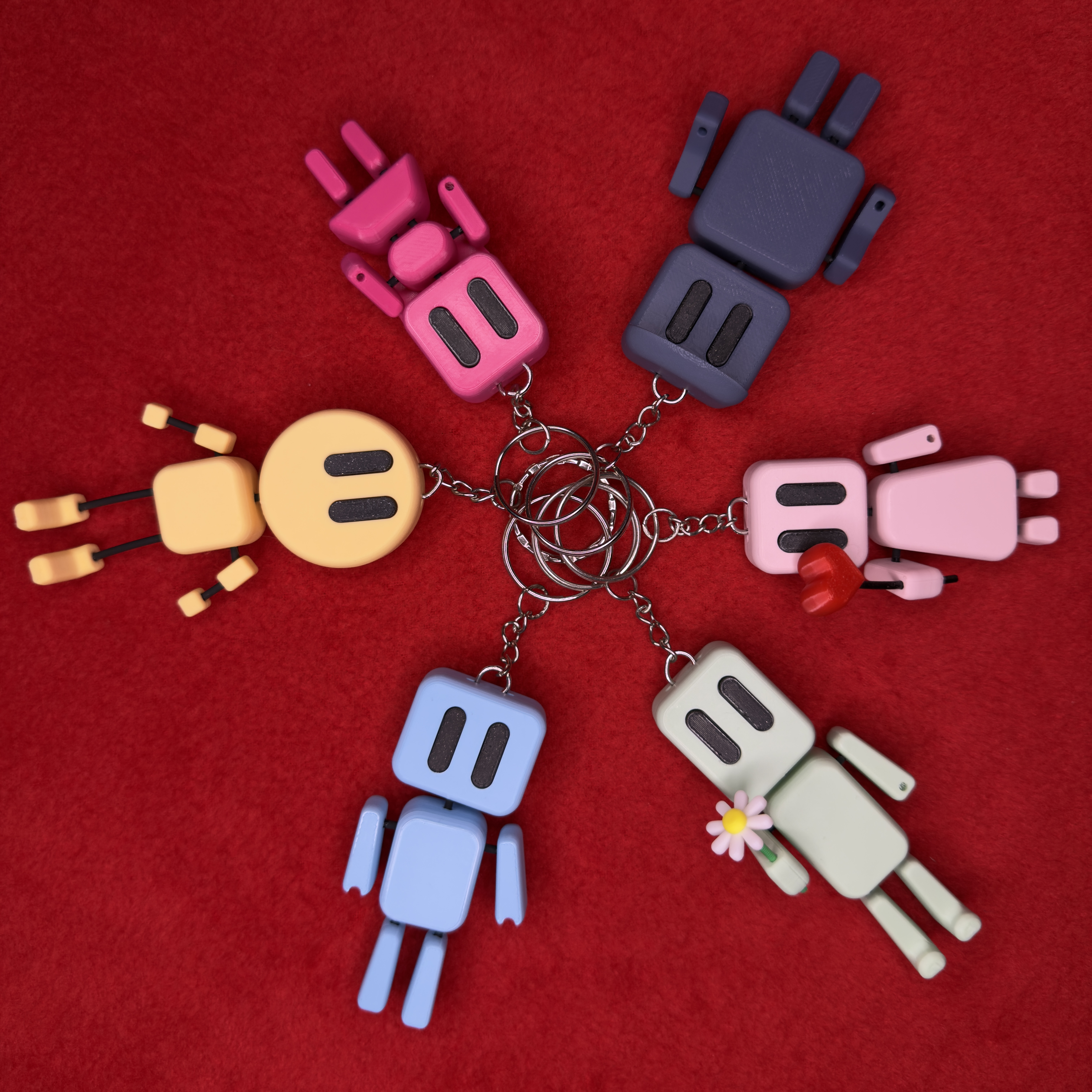STRING-FLEX - CUSTOMIZABLE CHARACTERS KEYCHAIN 3D 3MF Model — view 3