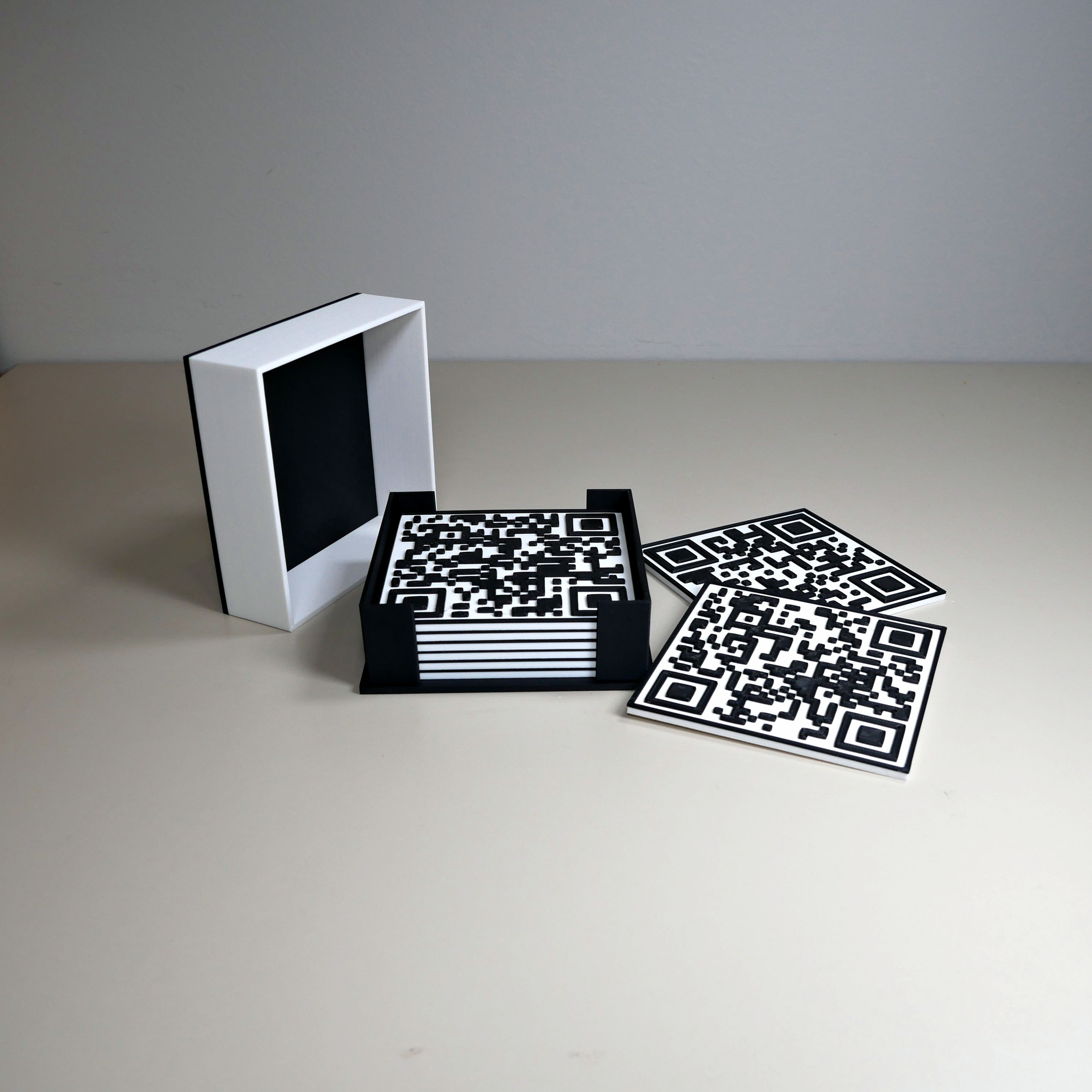 QR Code Coaster Set Architecture Love it or Hate it 3D model