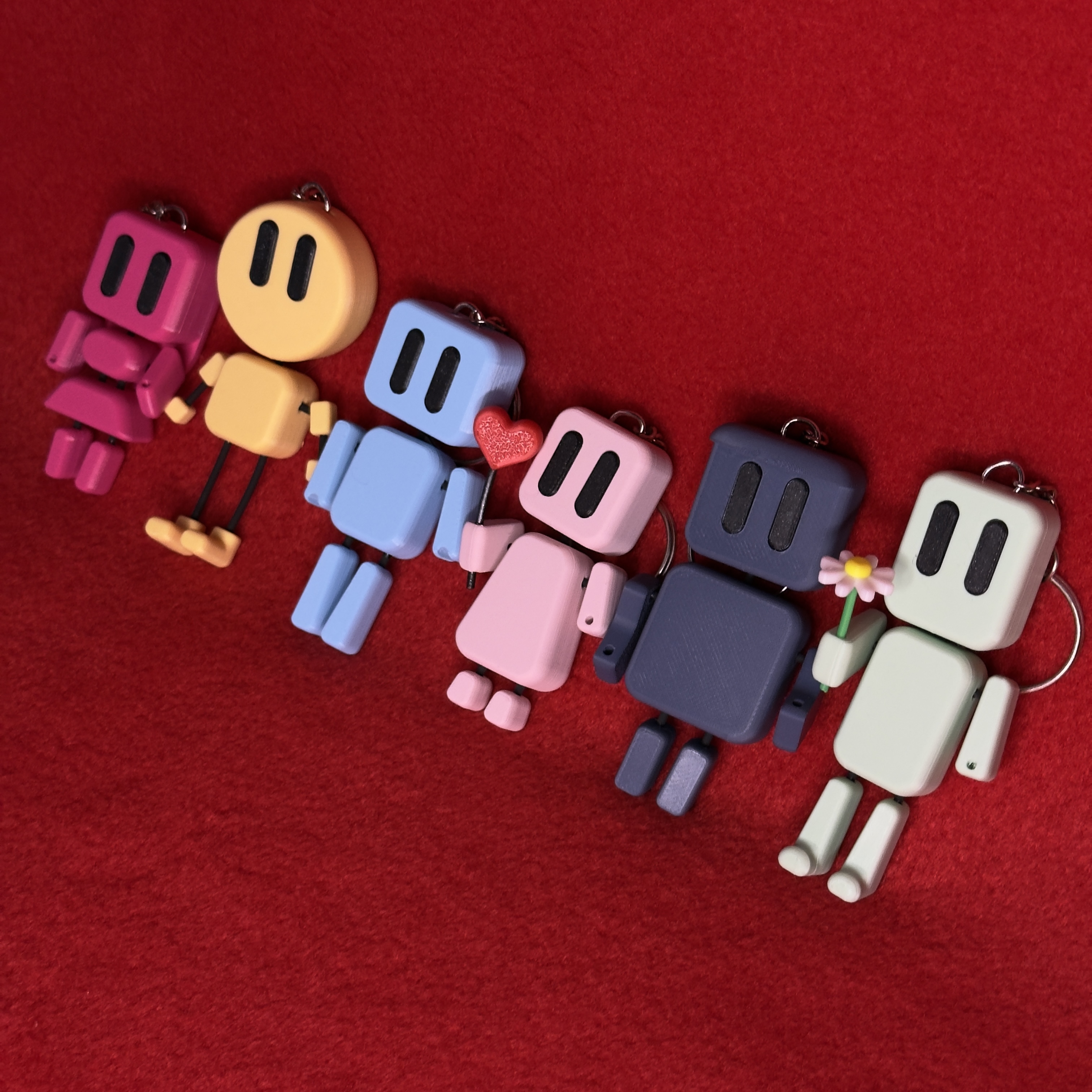 STRING-FLEX - CUSTOMIZABLE CHARACTERS KEYCHAIN 3D 3MF Model — view 2