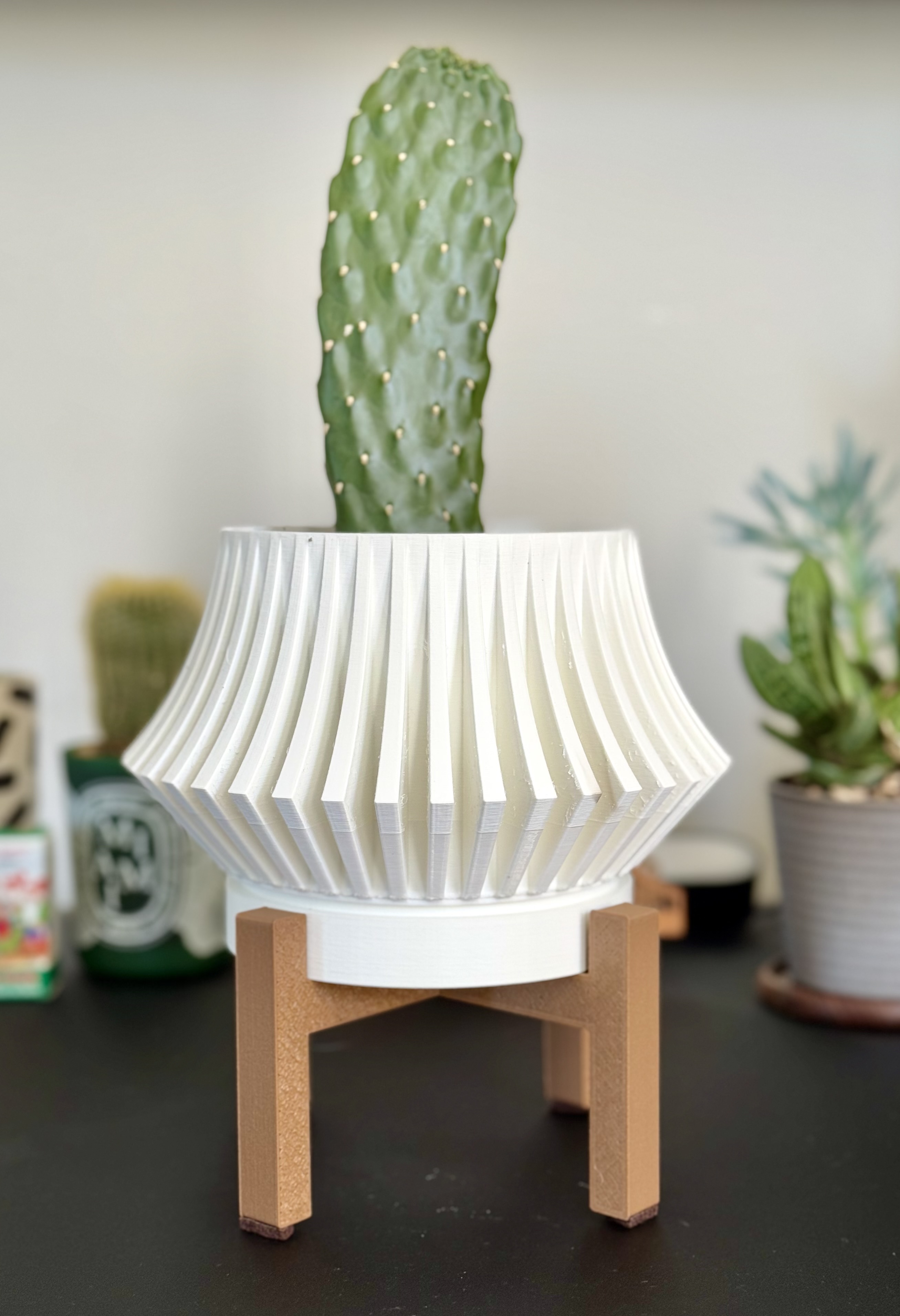 The Jasen Planter Pot With Drainage Tray & Stand