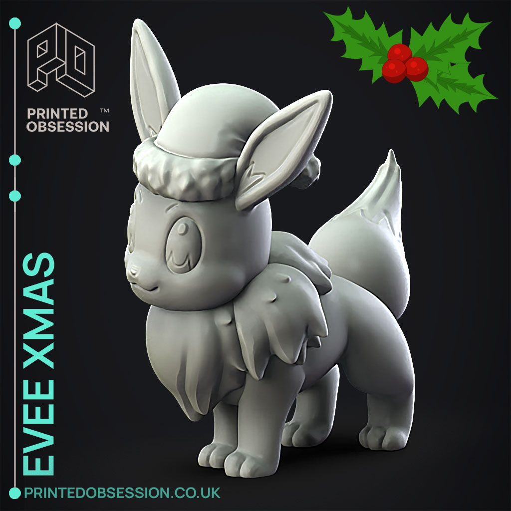 Pokemon 3D Scene Series Winter Eevee Sleigh Diorama