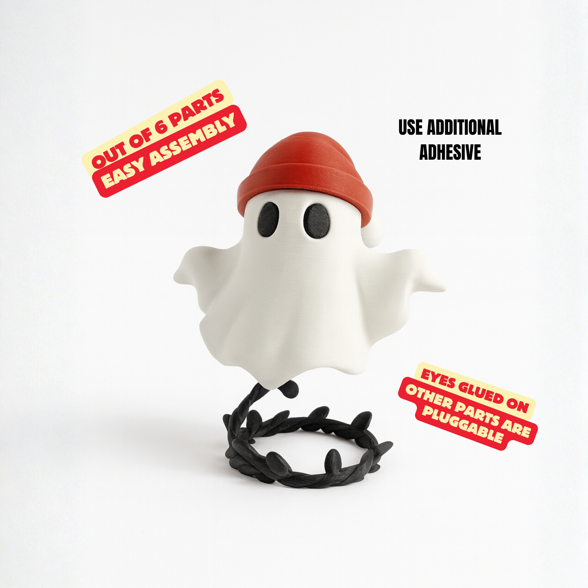 Flying Christmas Ghost – Halloween meets Christmas 3D STL Model — view 4