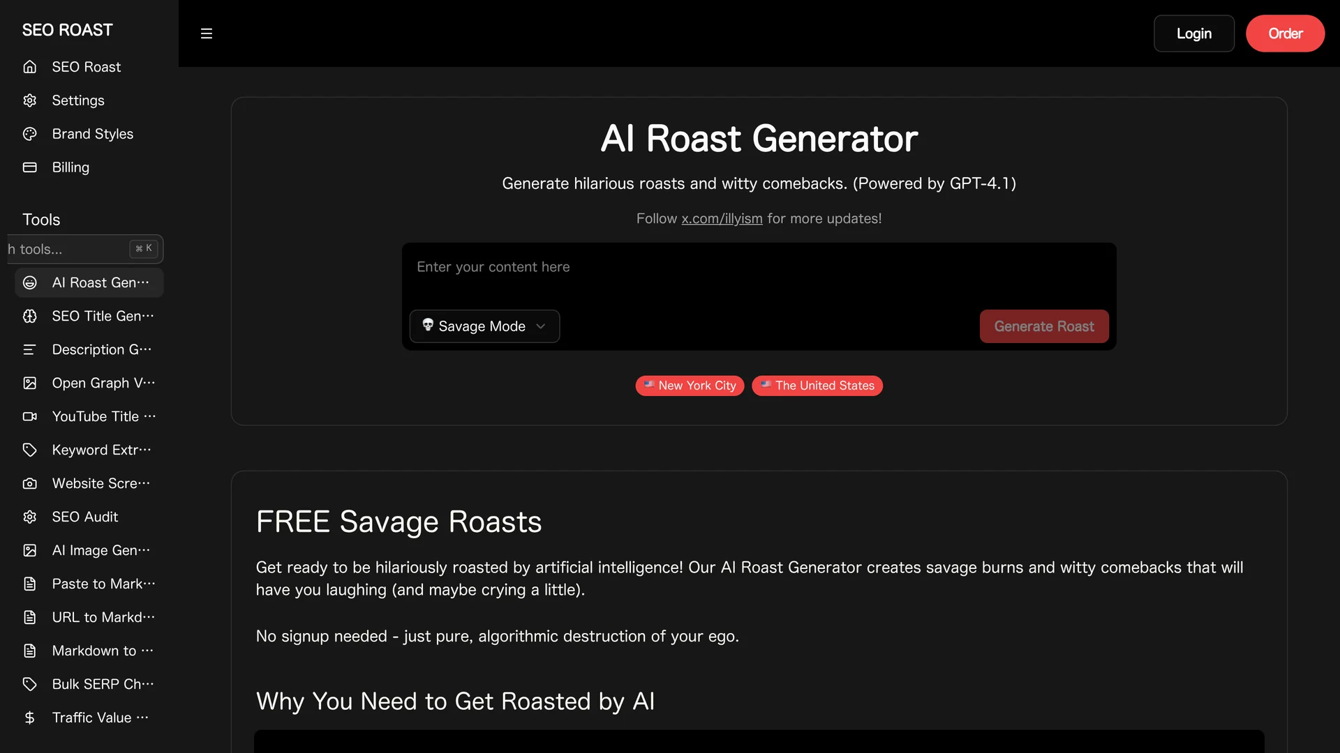 AI Roast Generator | VisionaryHub