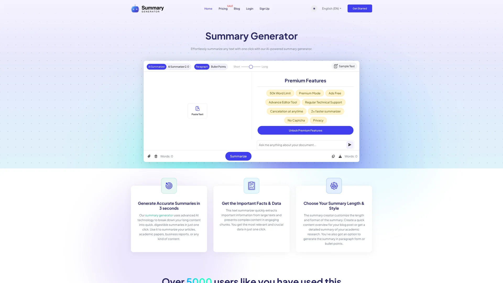 Ai Summary Generator | VisionaryHub