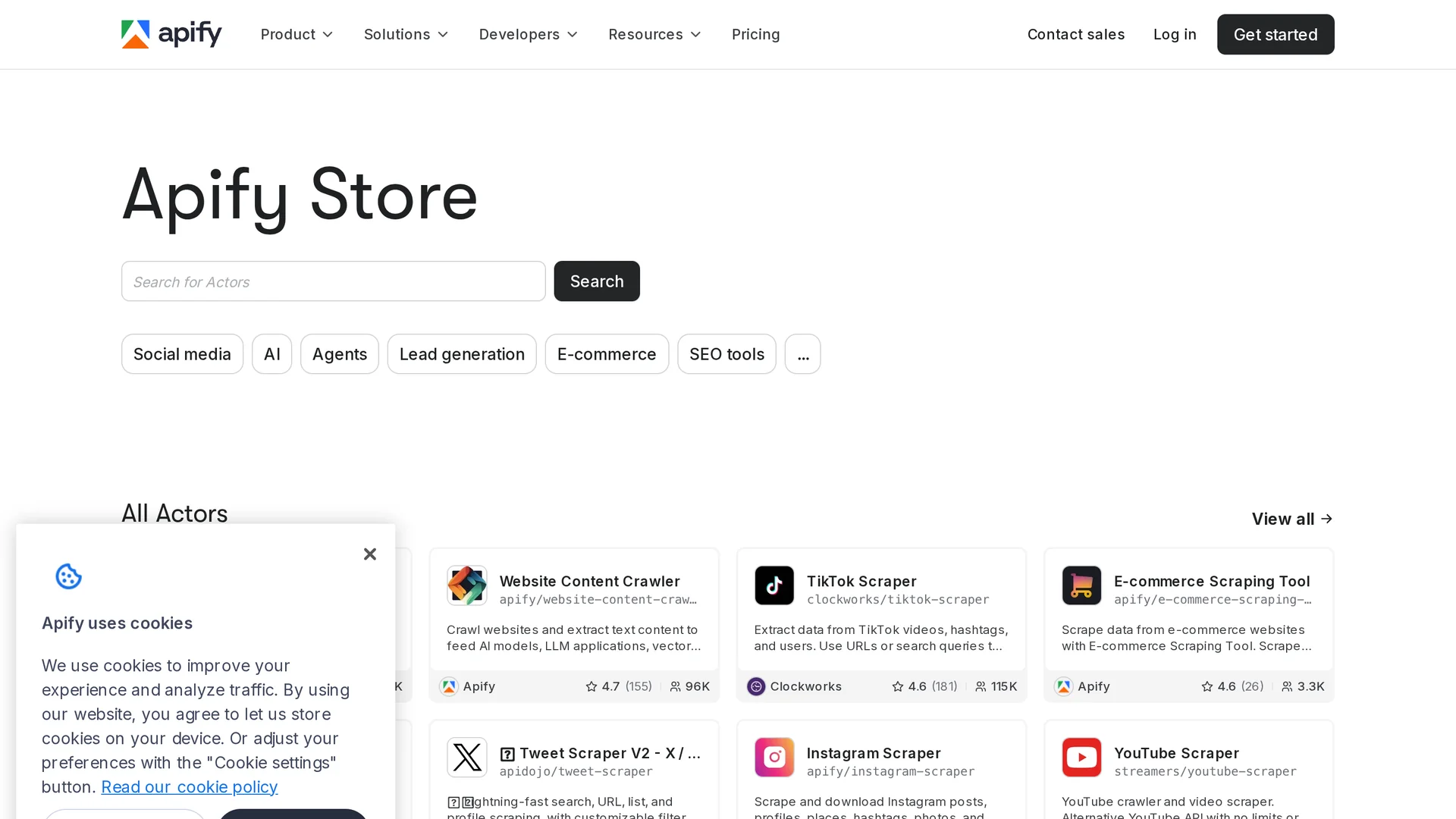 Apify Store | VisionaryHub