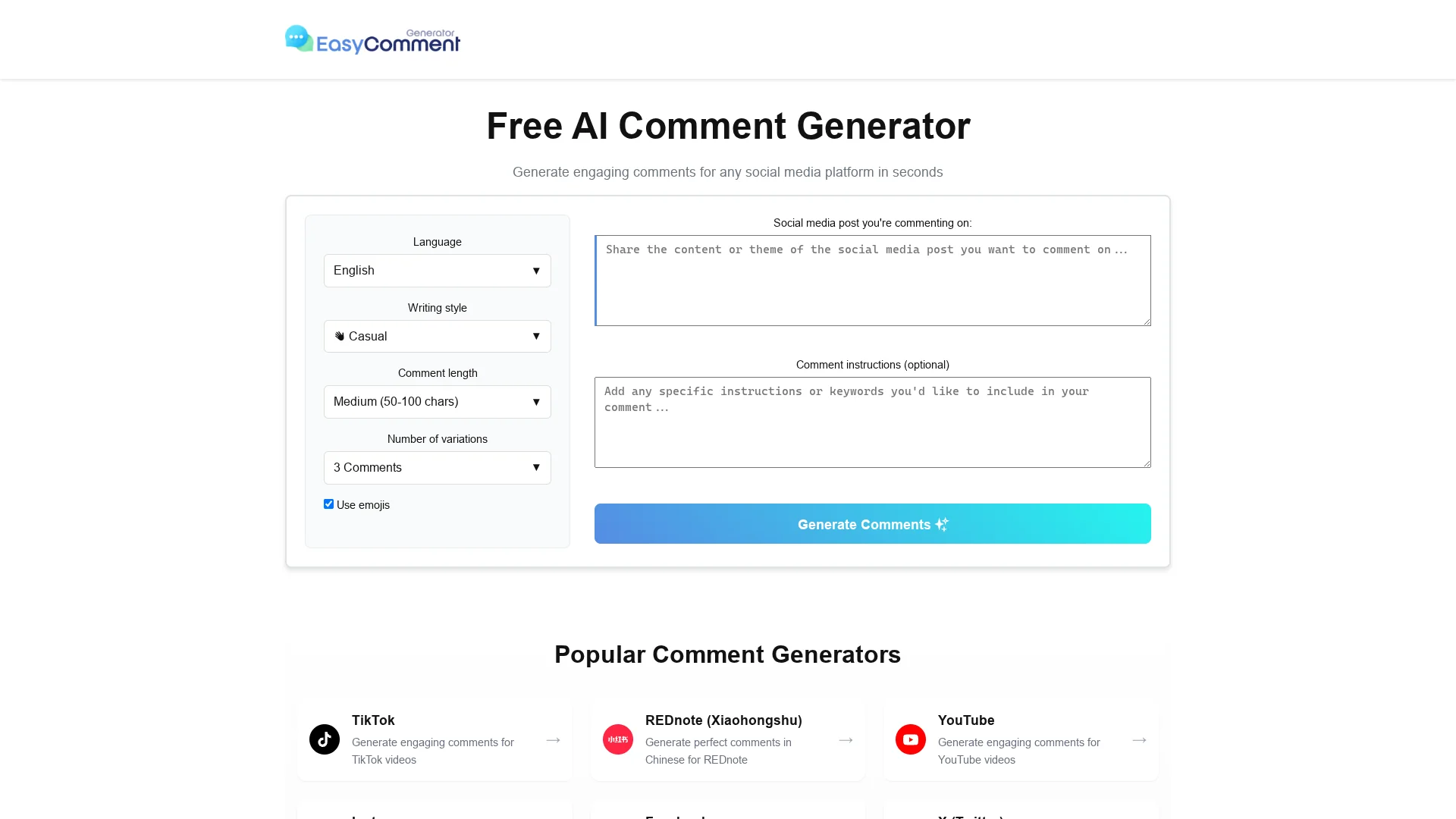 Comment Text Generator Easy Comment Generator | VisionaryHub