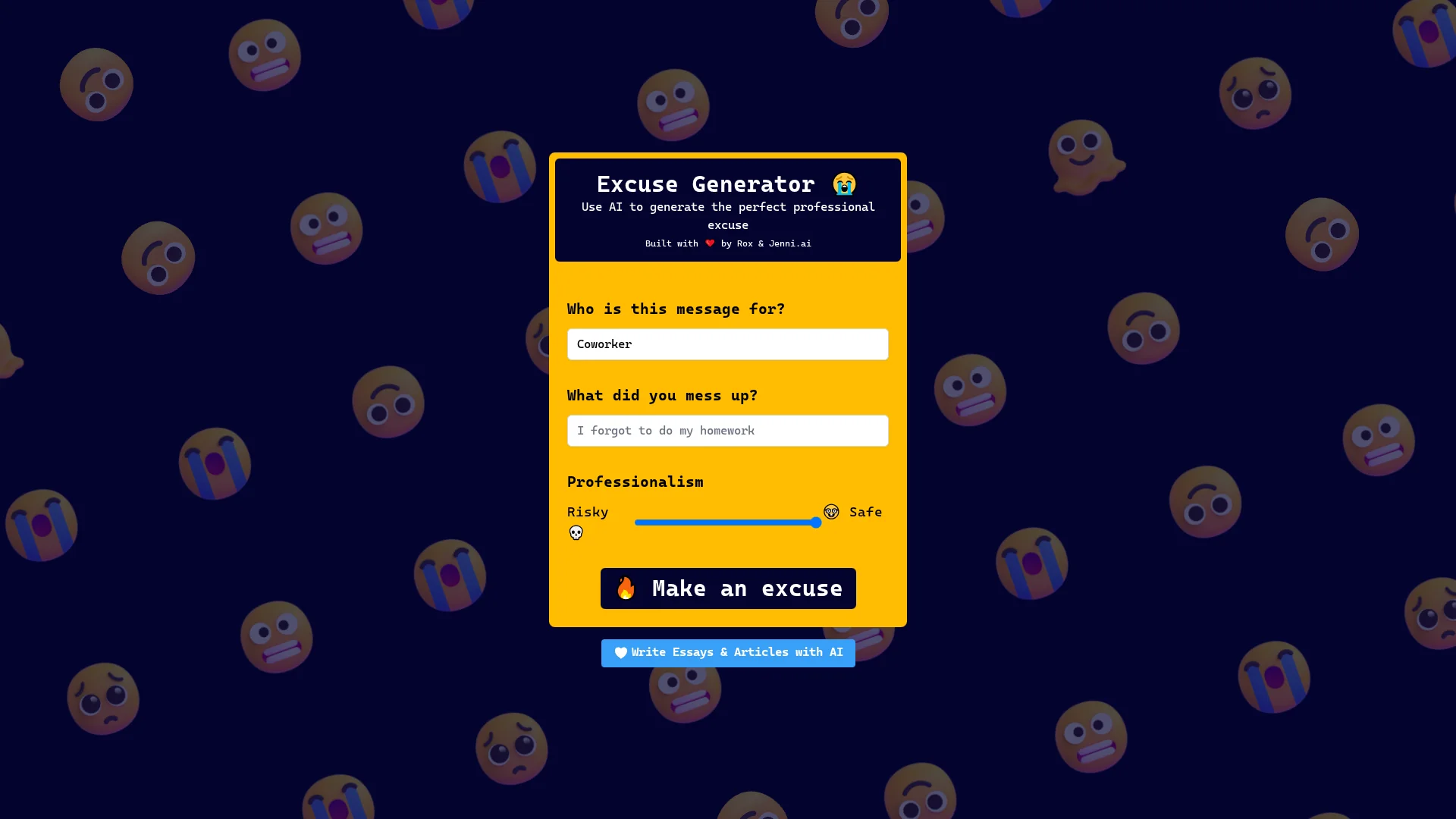 Excuse Generator | VisionaryHub