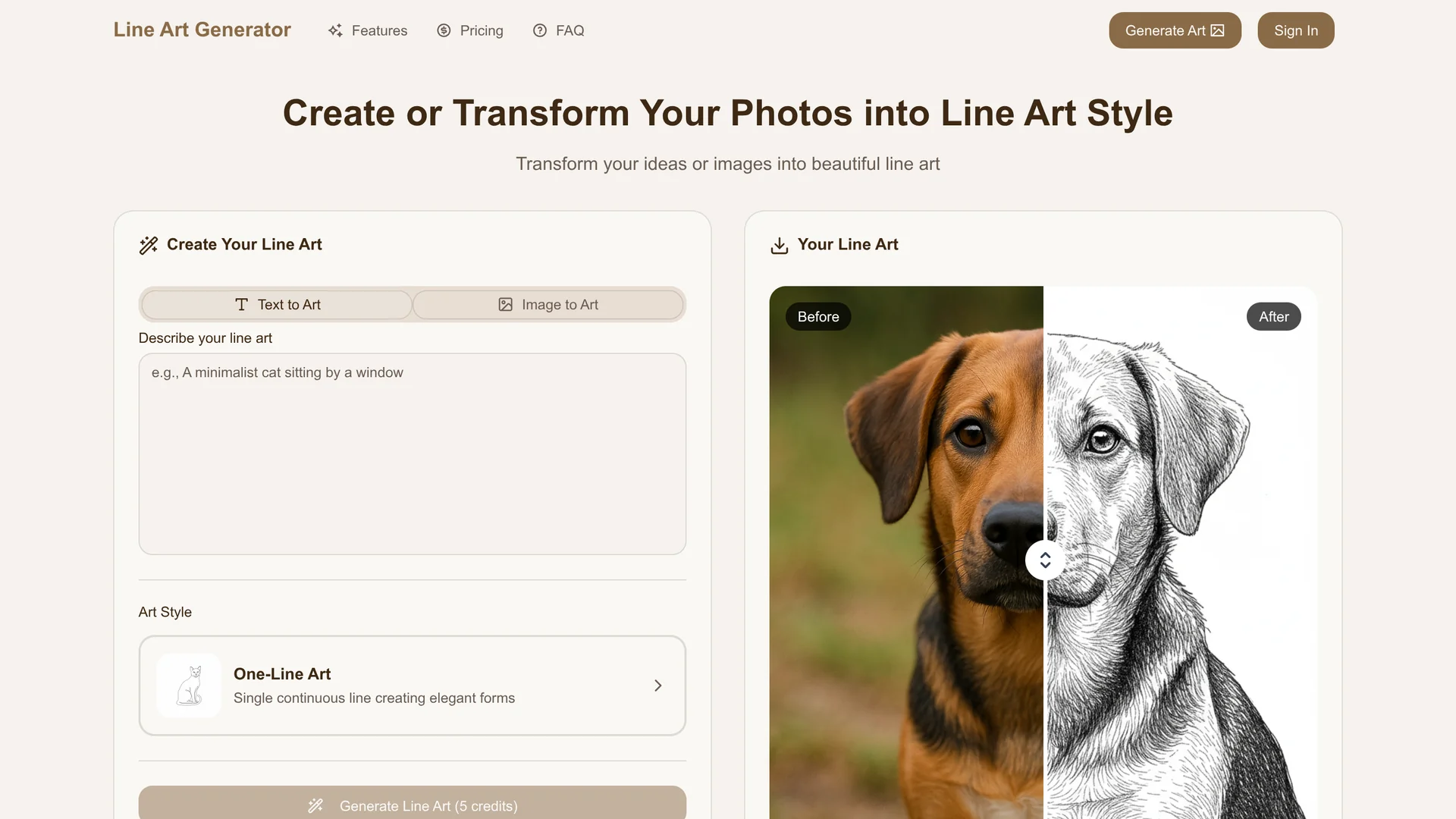Line Art Generator | VisionaryHub