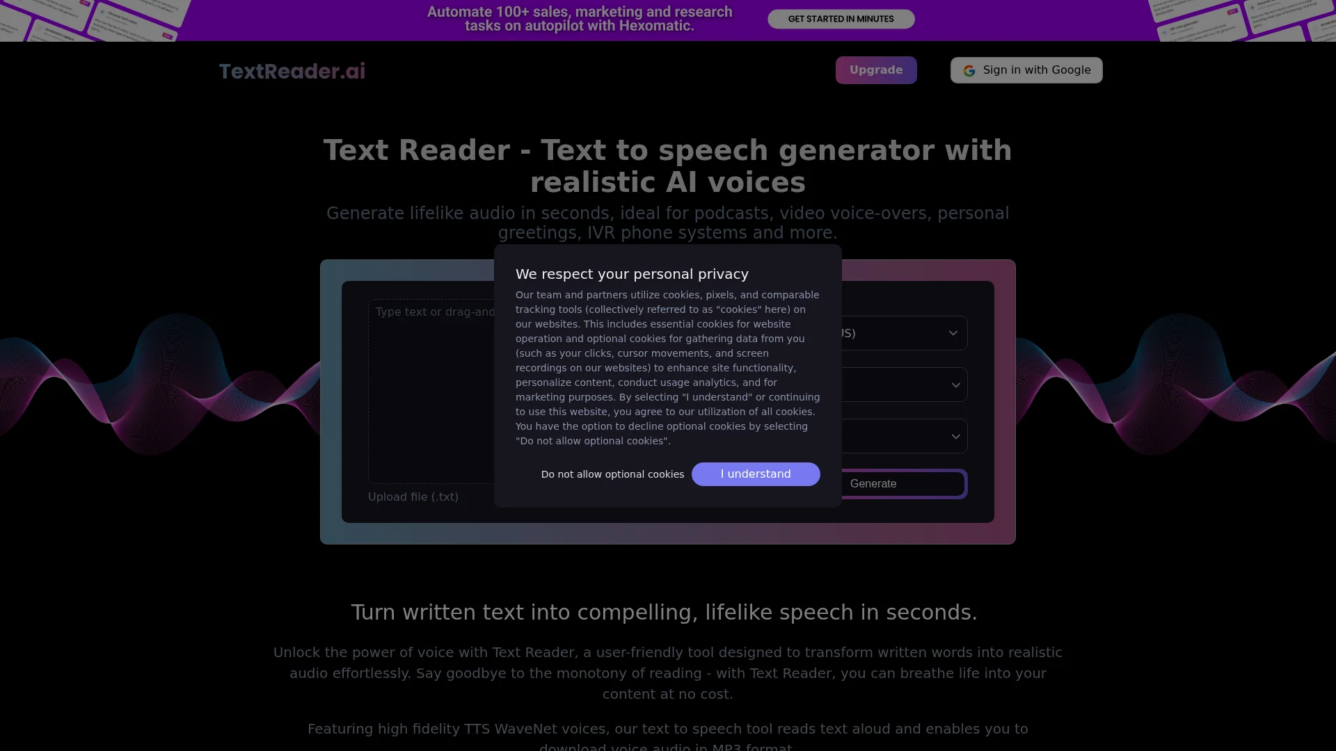Text Reader AI | VisionaryHub