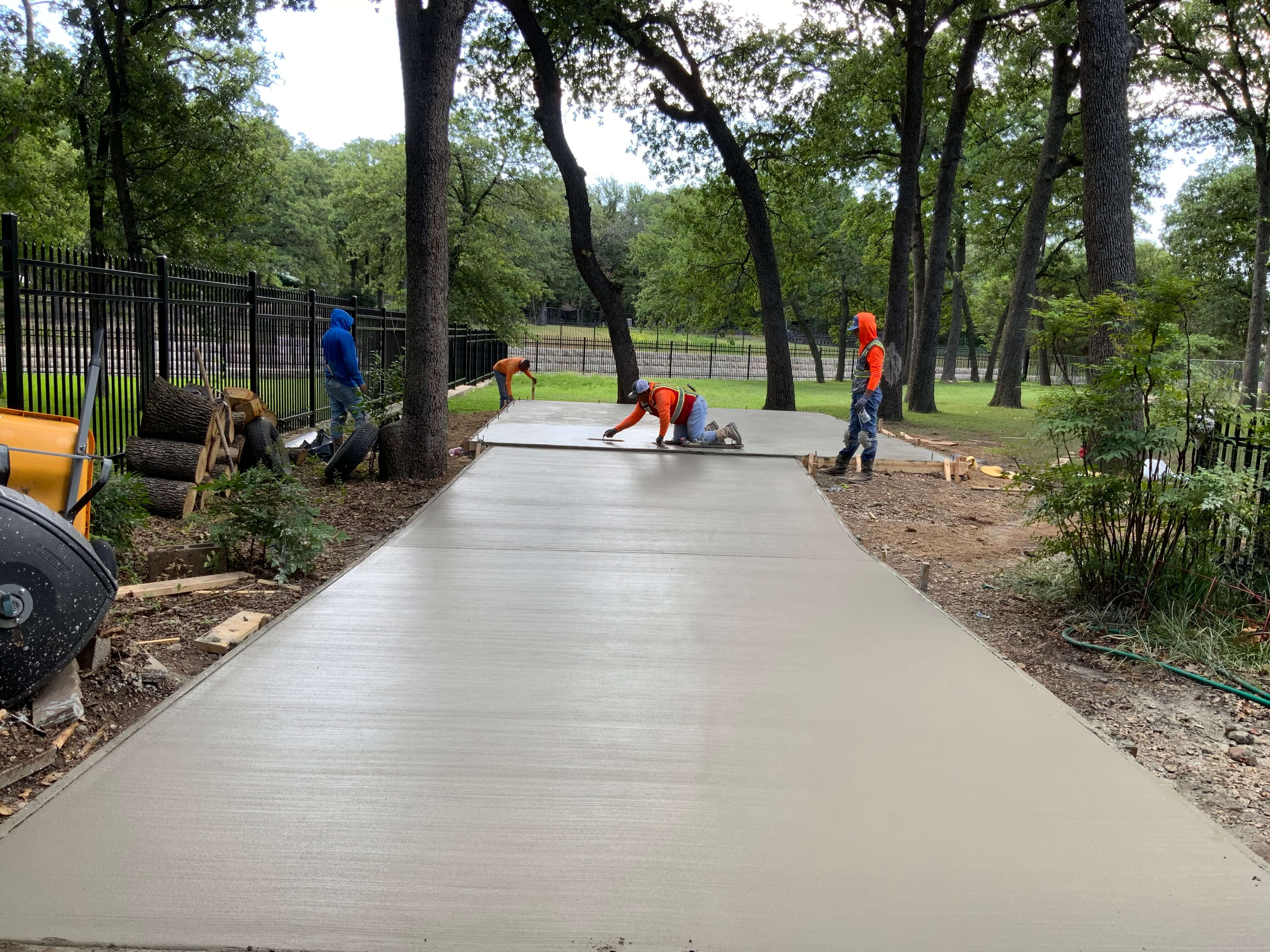 Driveway to the foundation of a shop in north Irving