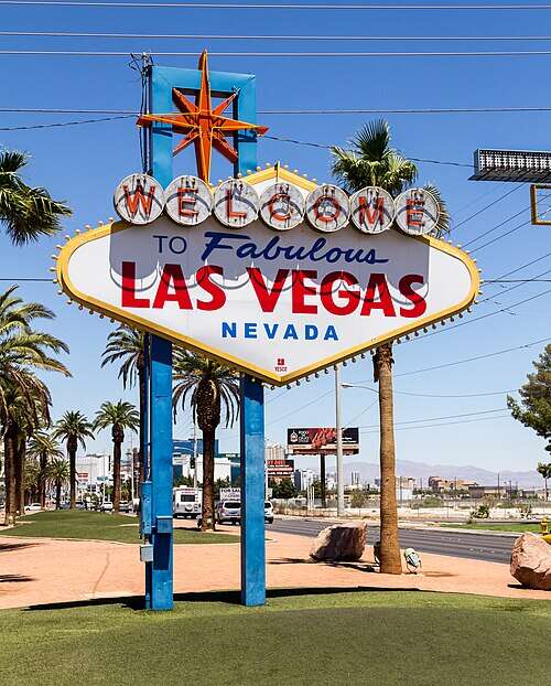 Historic neon sign in Paradise, Nevada, United States