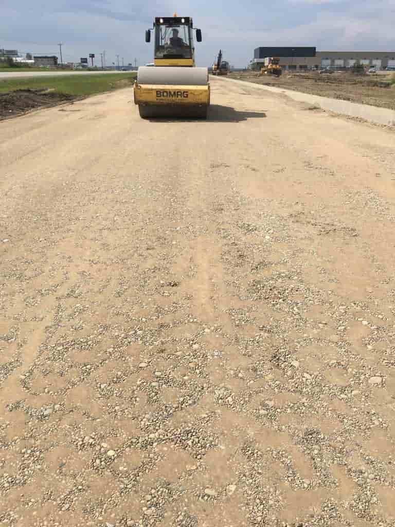 Compactor machine on the work