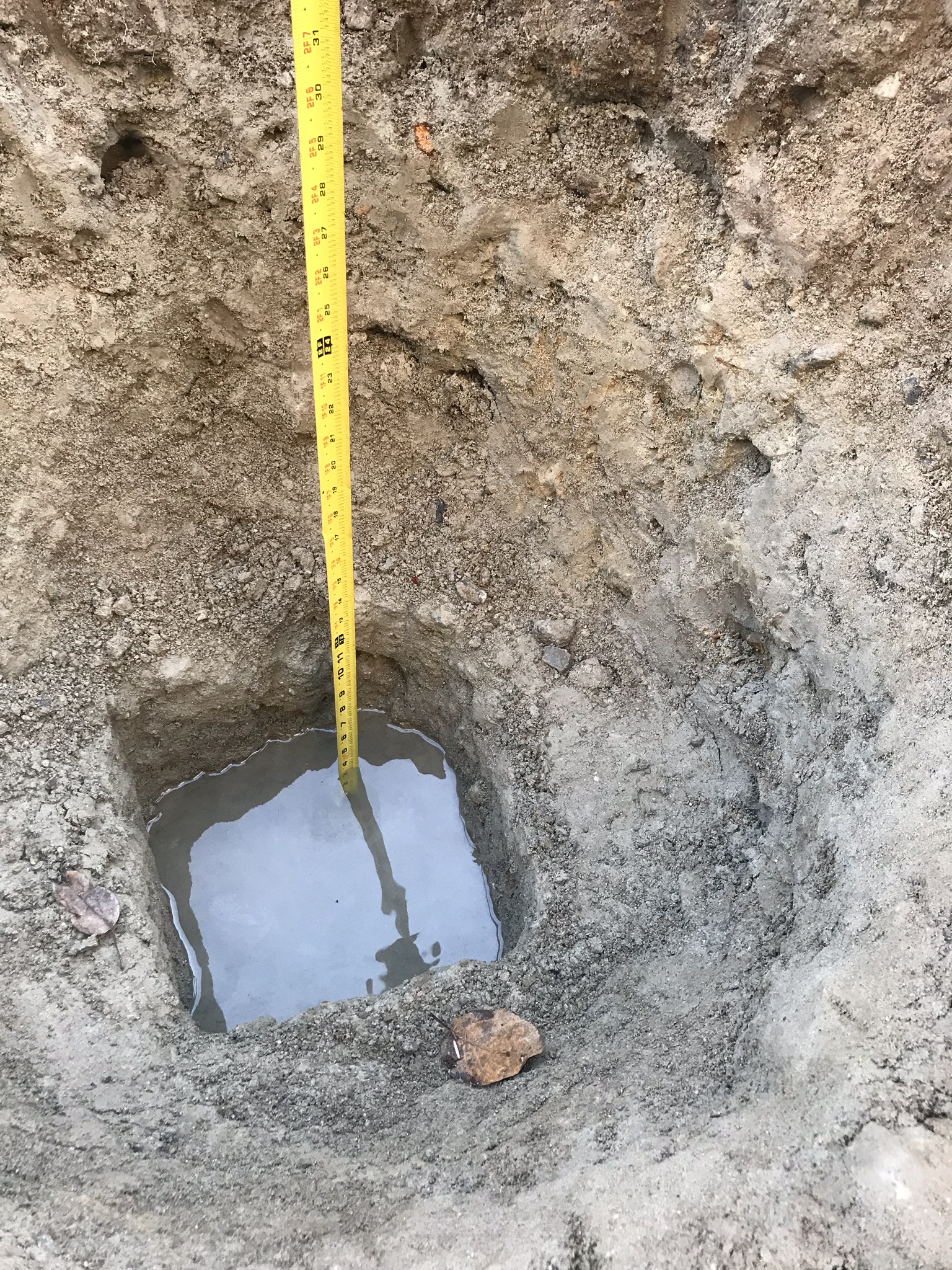 Digging underground to check for water