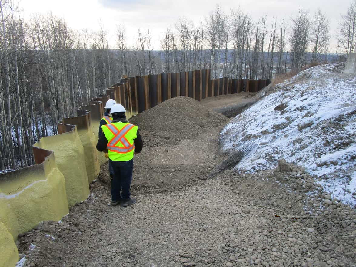 Engineers checking the foundation