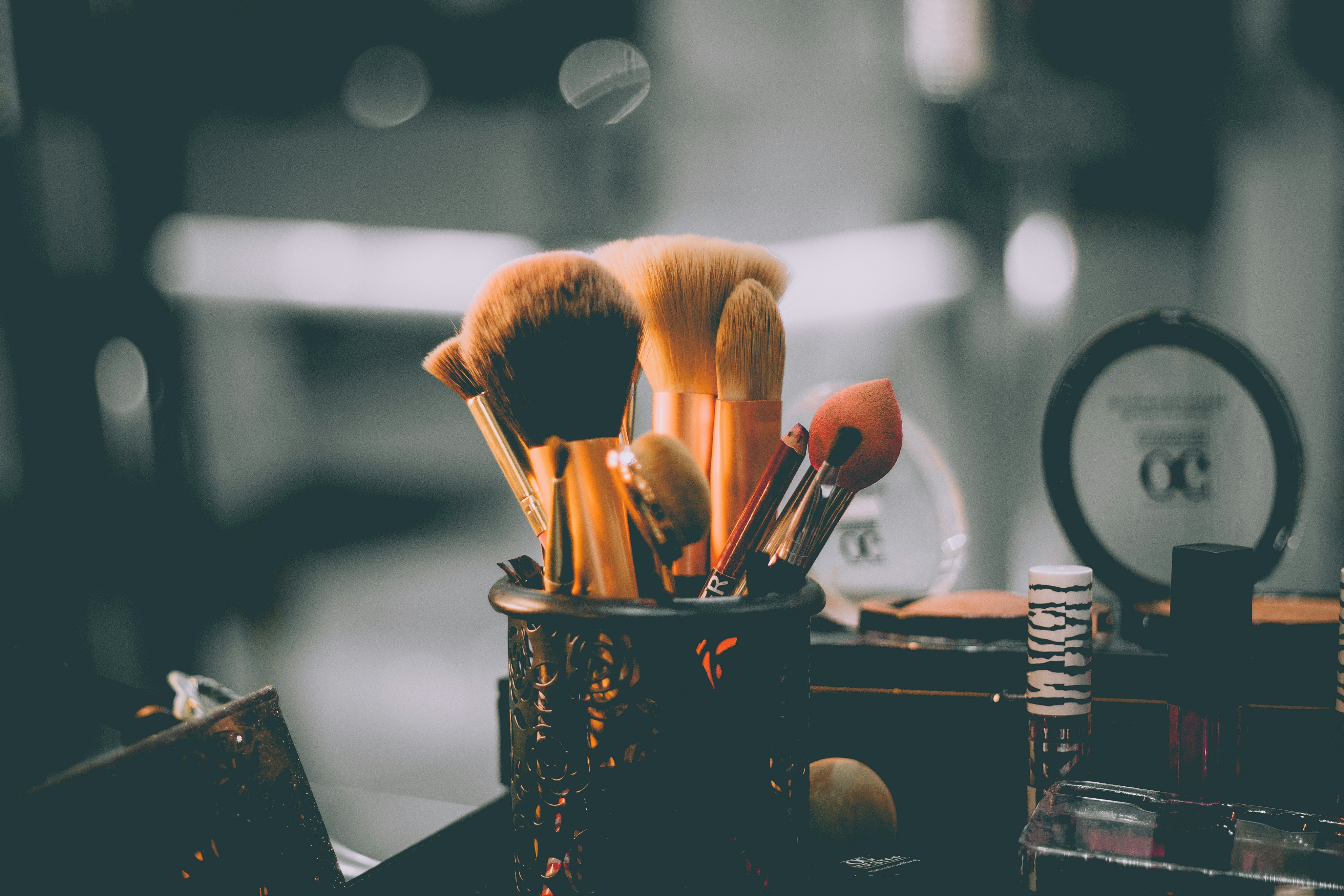Various makeup brushes