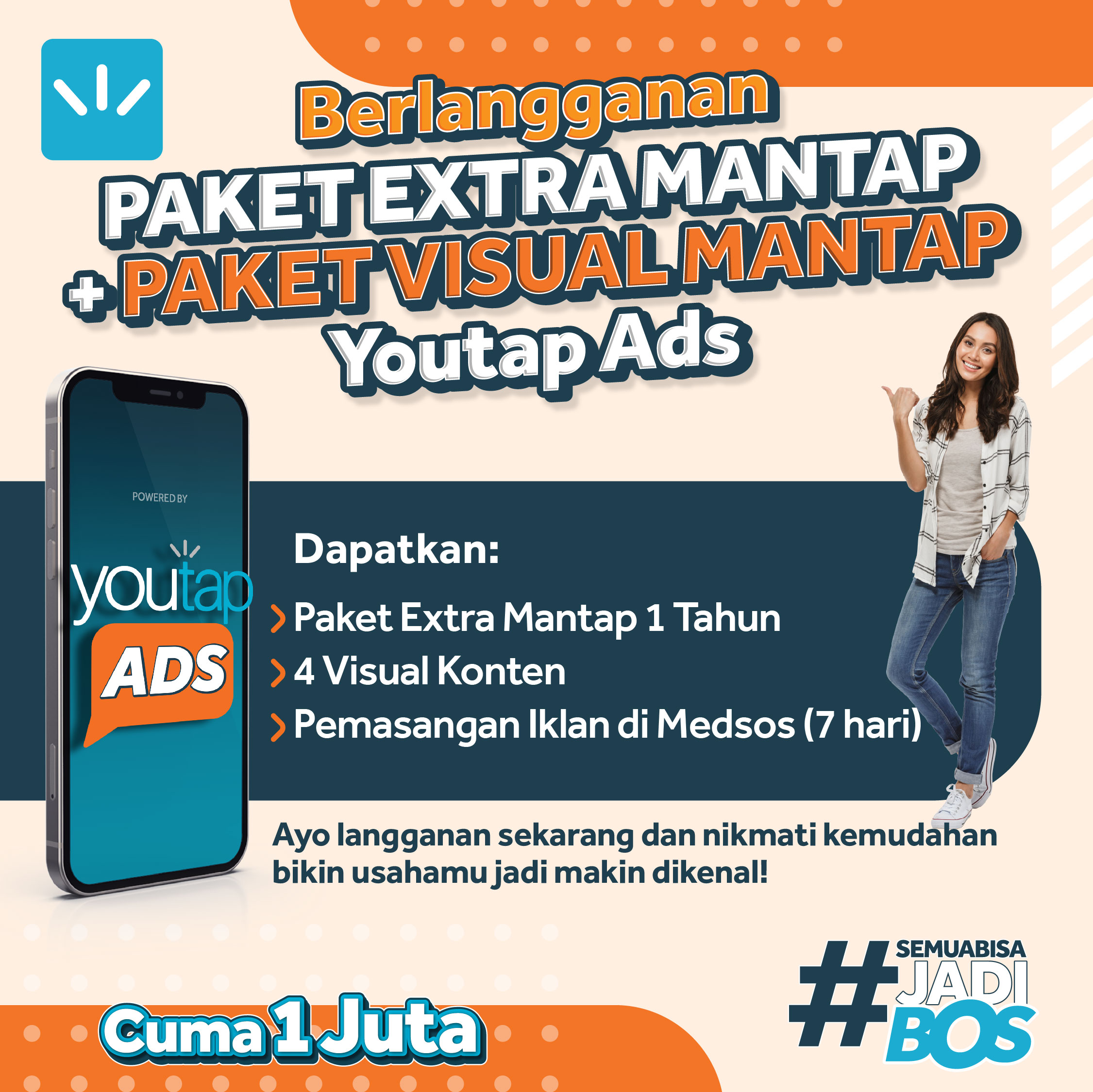 Paket Extra Mantap 1 Tahun + Paket Visual Mantap Youtap ADS