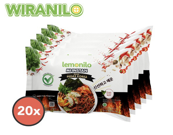 (20Pcs/Karton) LEMONILO MIE GORENG INSTAN RASA PEDAS KOREA 85GR by Lemonilo
